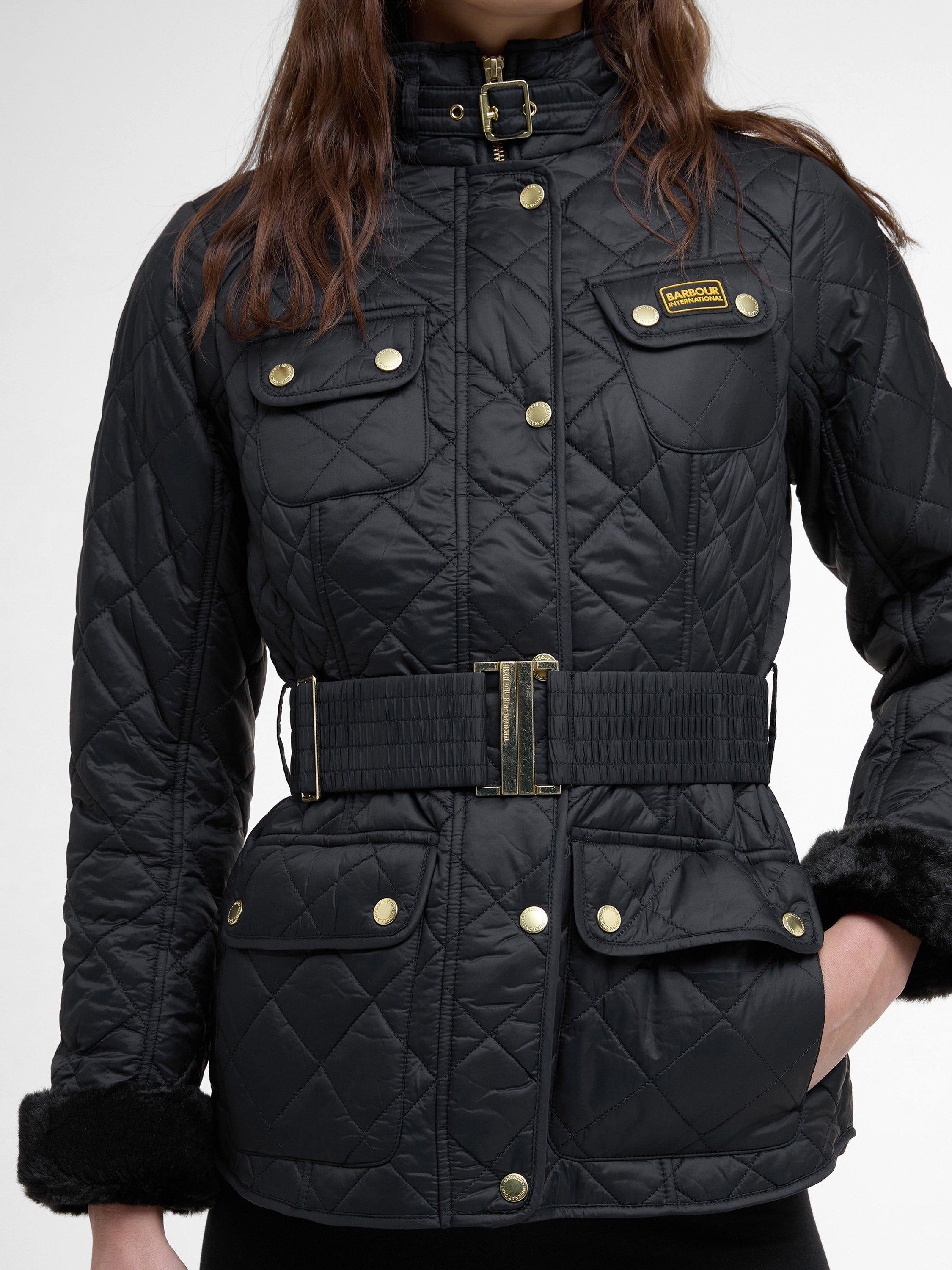 Product image 9 of 9, which shows Barbour International Modern Polarquilt Jacket, Black/Black, 10