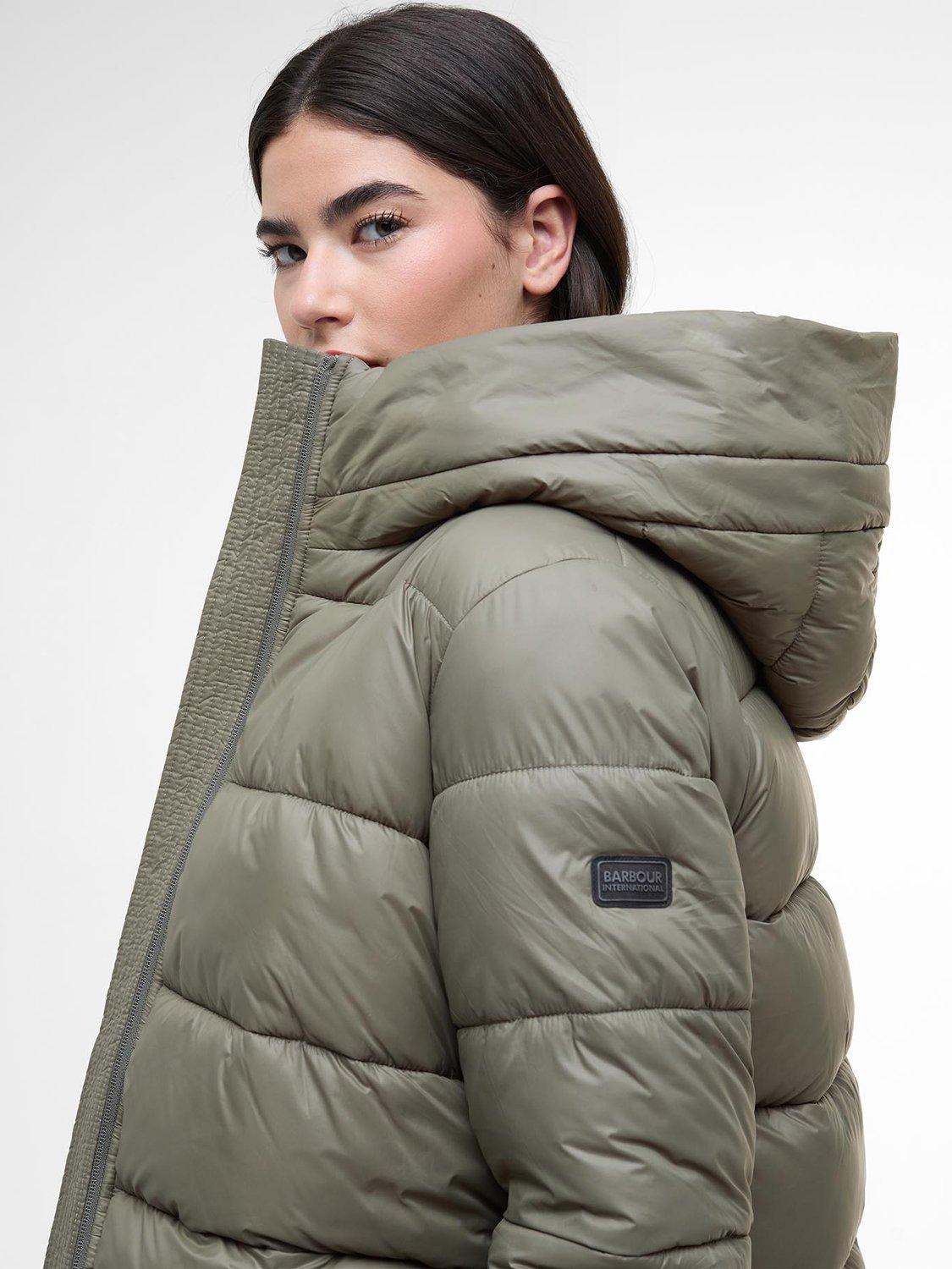 Product image 5 of 8, which shows Barbour International Olivios Puffer Jacket, Dusky Khaki, 10