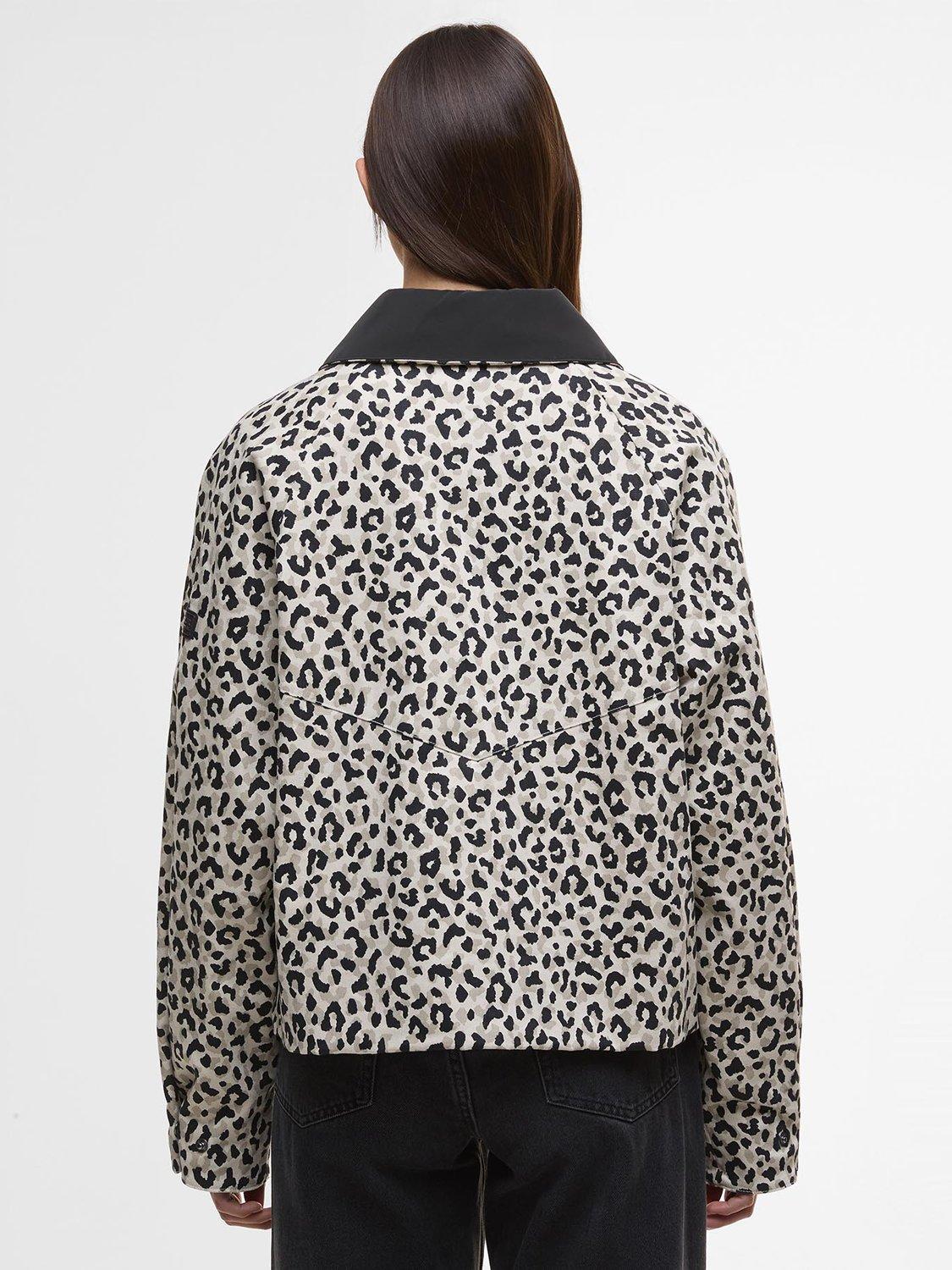 Product image 2 of 8, which shows Barbour International Warlock Animal Print Jacket, Jasmine, 16