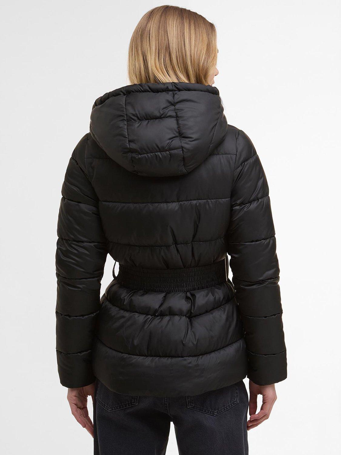 Product image 4 of 7, which shows Barbour International Track Line Puffer Jacket, Black/Jasmine, 8
