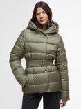 Barbour International Track Line Puffer Jacket, Dusky Khaki/Jasmine
