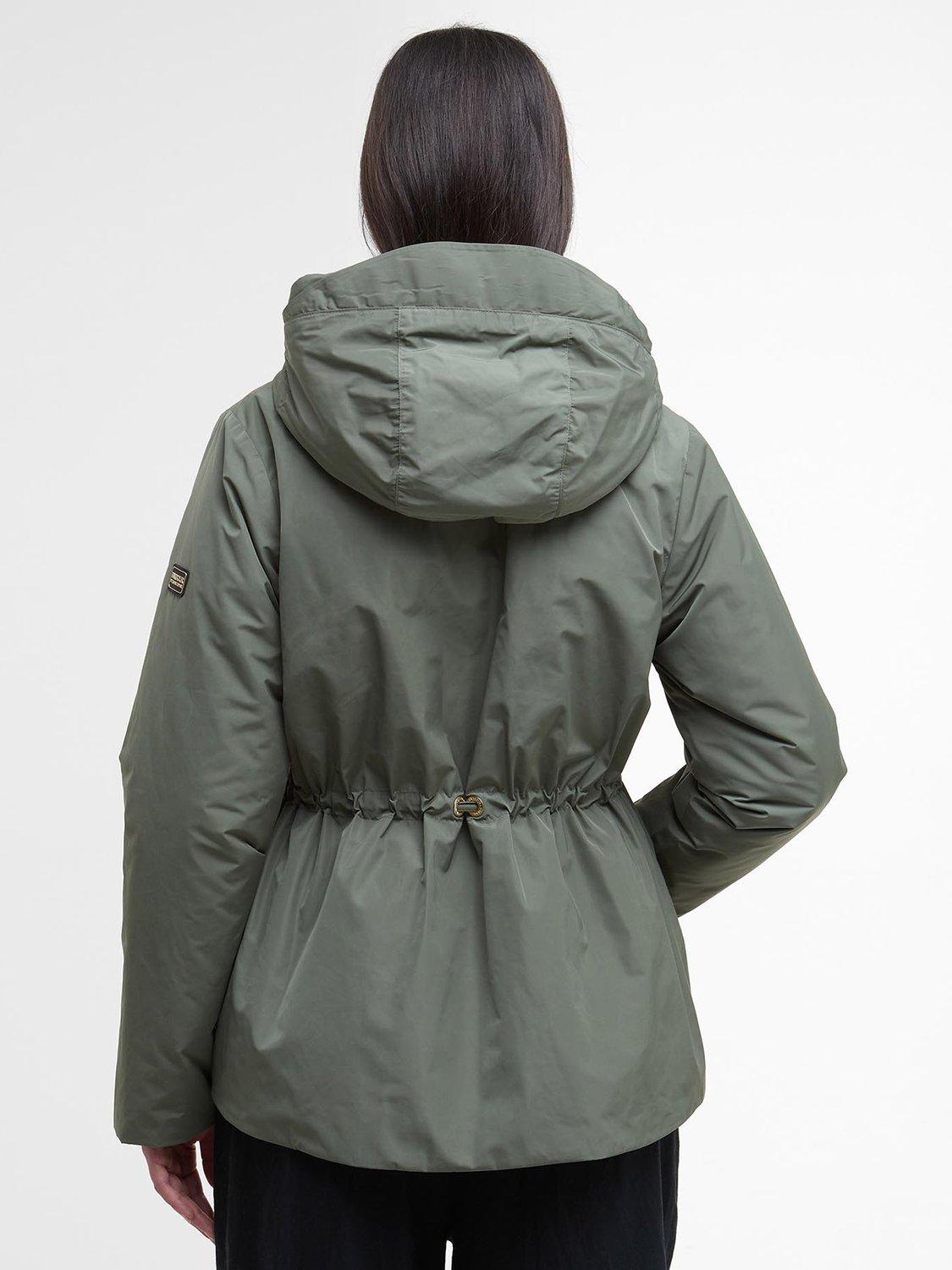 Product image 2 of 9, which shows Barbour International Winter Piper Showerproof Jacket, Dusky Khaki, 12