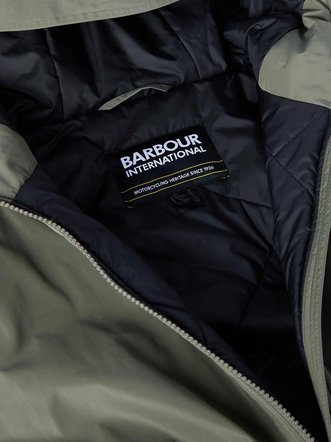 Product image 9 of 9, which shows Barbour International Winter Piper Showerproof Jacket, Dusky Khaki, 12