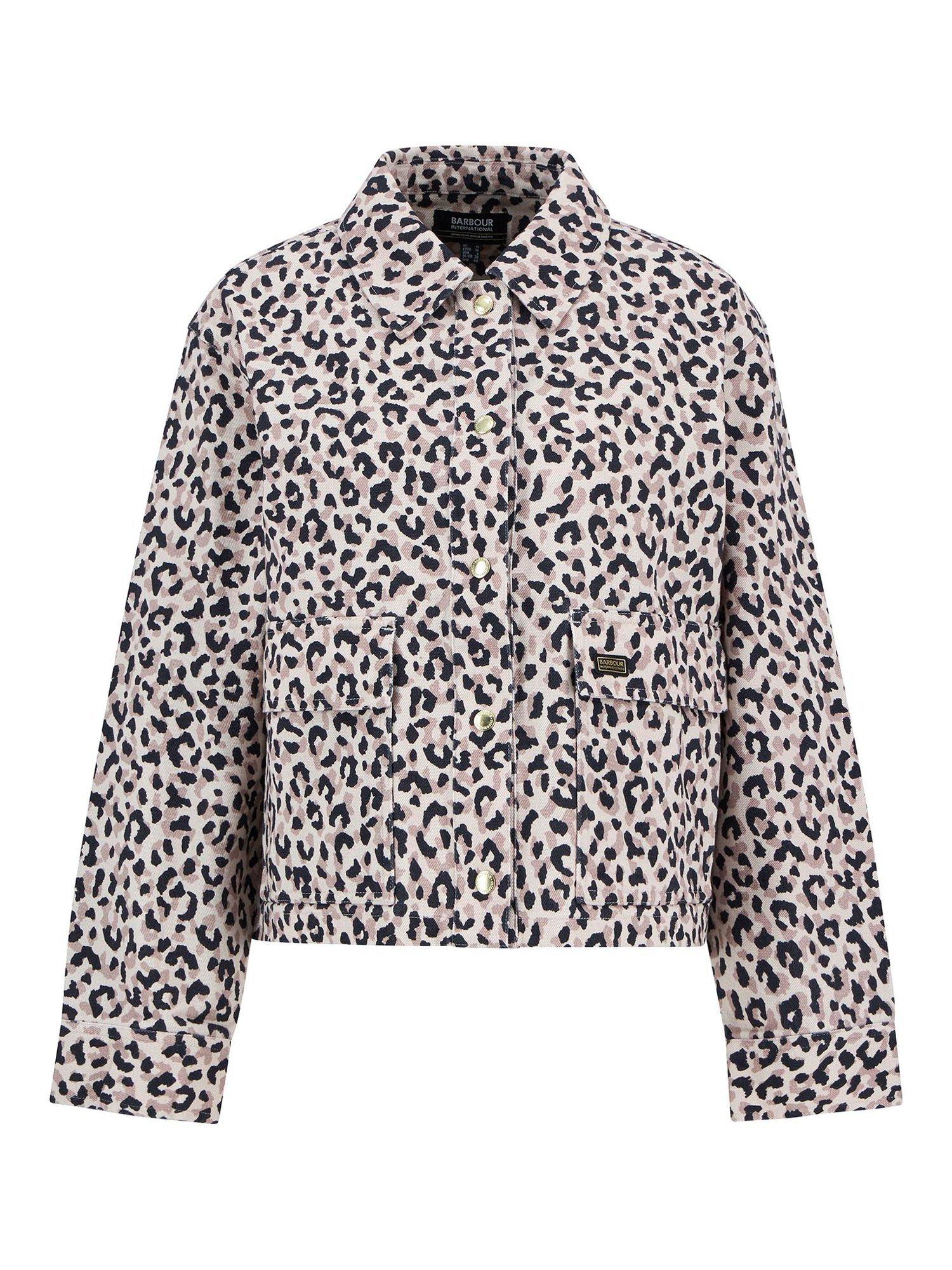 Product image 4 of 8, which shows Barbour International Harley Animal Print Overshirt, Multi, 8