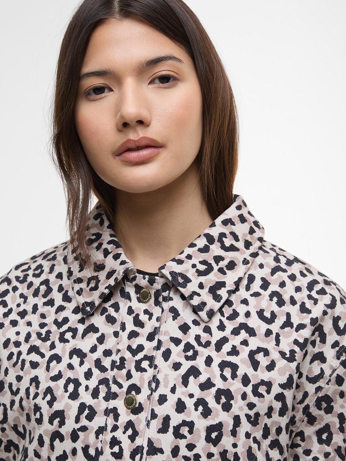 Product image 5 of 8, which shows Barbour International Harley Animal Print Overshirt, Multi, 8