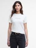 Barbour International Harley Leopard Print Logo T-Shirt, Off White