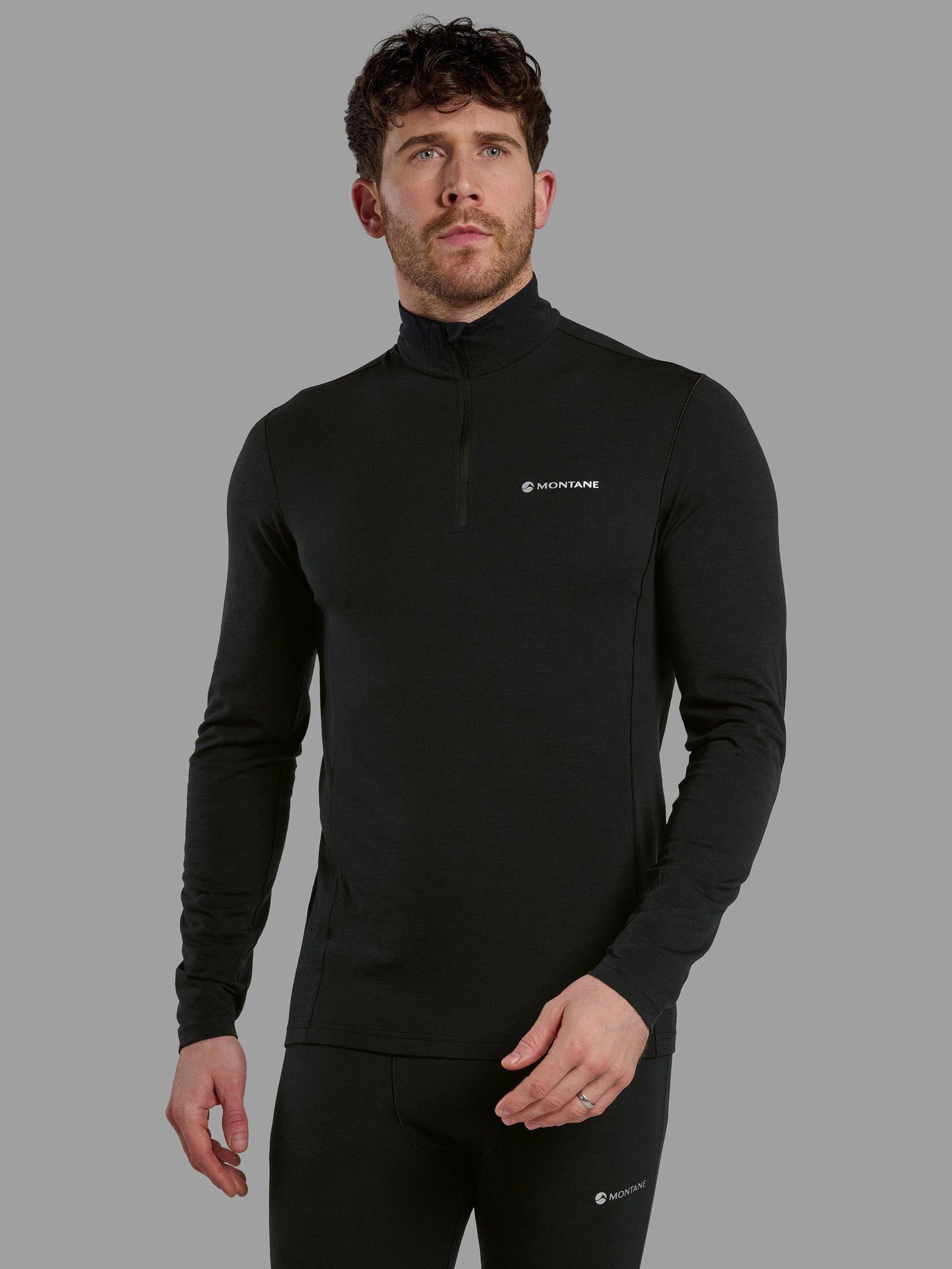 Product image 1 of 6, which shows Montane Malli Long Sleeve Zip T-Shirt, Black, S