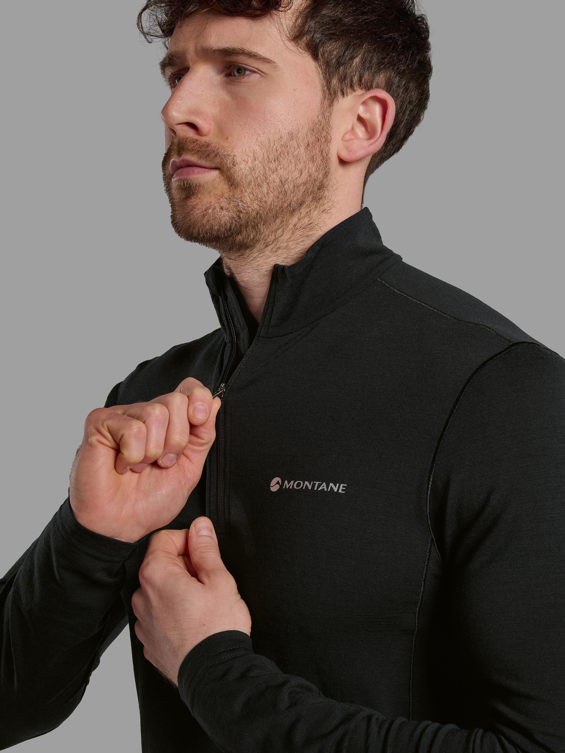 Product image 5 of 6, which shows Montane Malli Long Sleeve Zip T-Shirt, Black, S