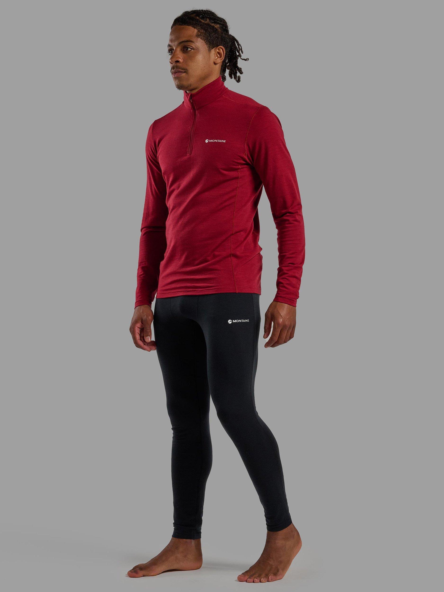 Product image 1 of 5, which shows Montane Malli Long Sleeve Zip T-Shirt, Dark Maple, S