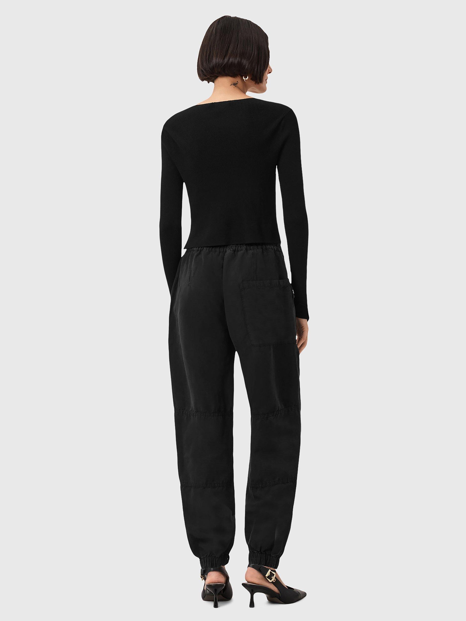 Product image 7 of 7, which shows AllSaints Val Utility Tapered Trousers, Dark Blue, 6
