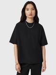 AllSaints Dani Relaxed Fit Zip Back T-Shirt, Black