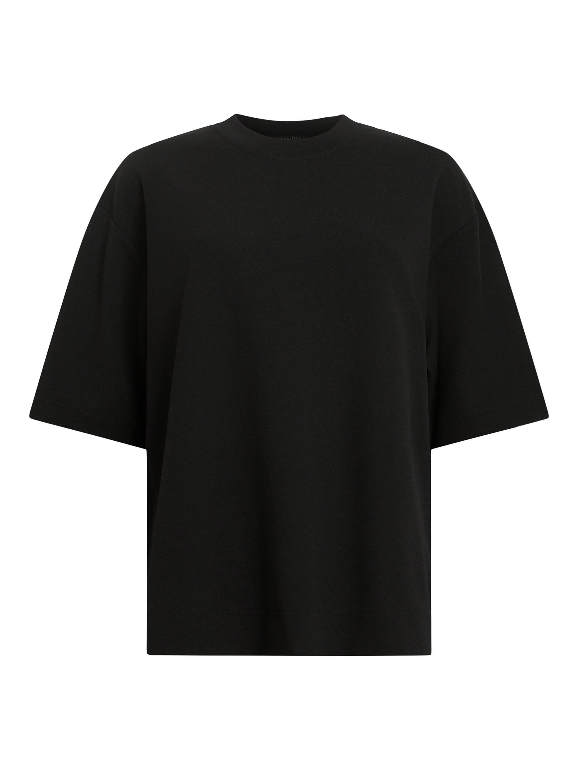Product image 4 of 9, which shows AllSaints Dani Relaxed Fit Zip Back T-Shirt, Black, S