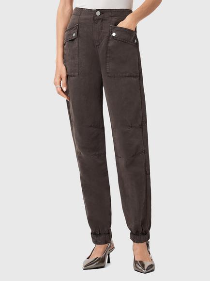AllSaints Val Utility Tapered Trousers, Mid Brown, Mid Brown