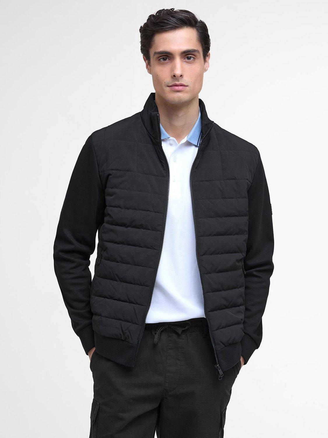 Product image 1 of 8, which shows Barbour International Collins Baffle Quilted Sweat, Black, M