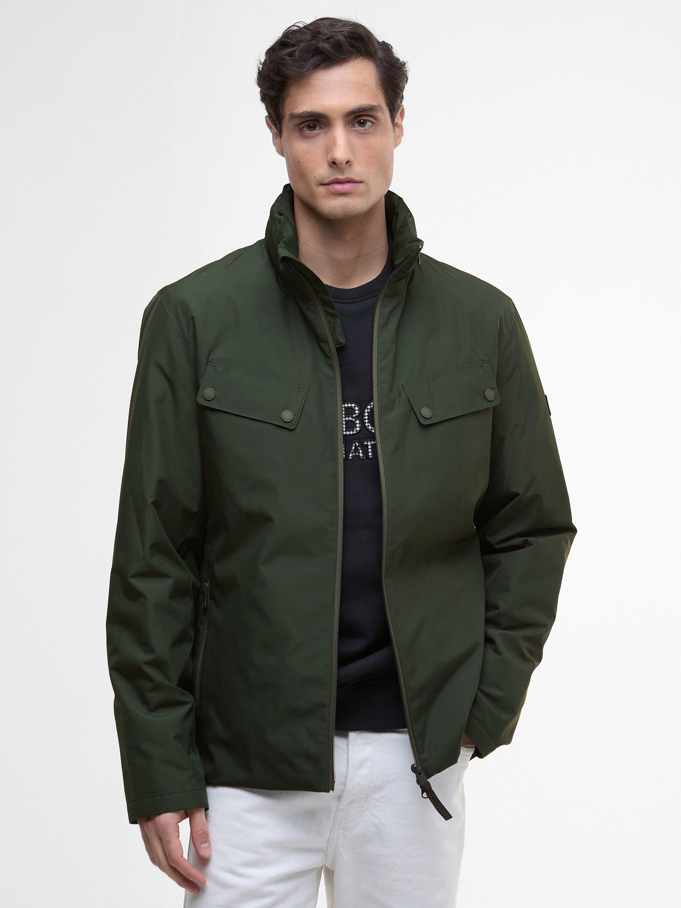 Product image 1 of 2, which shows Barbour International Alver Showerproof Jacket, Sage, XXL