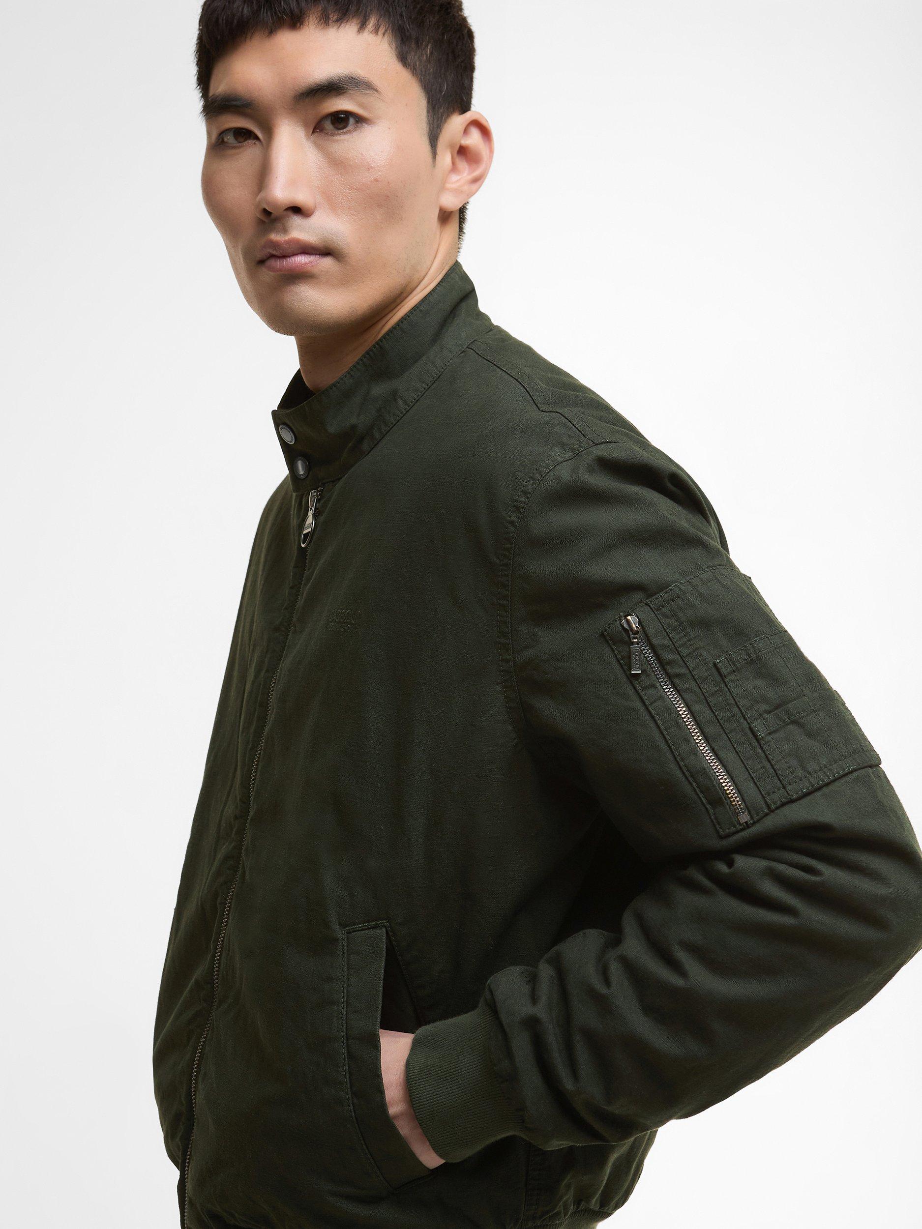 Product image 10 of 10, which shows Barbour International Denton Bomber Jacket, Sage, S