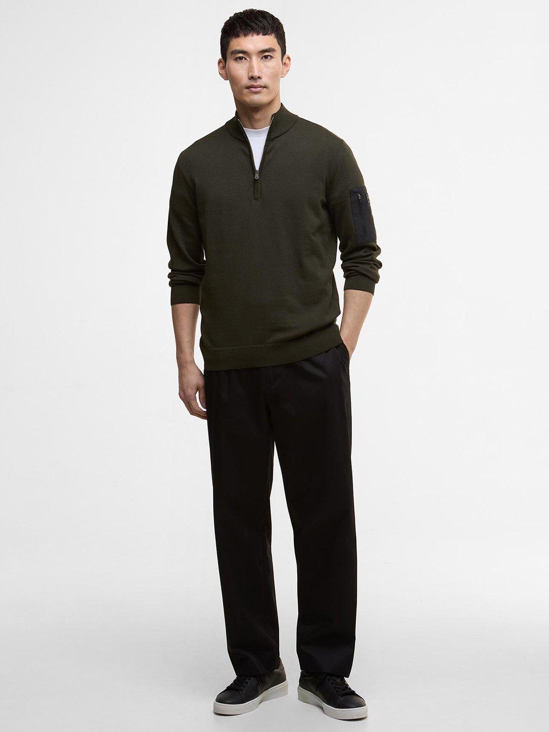 Product image 3 of 6, which shows Barbour International Blades Half-Zip Jumper, Sage, M