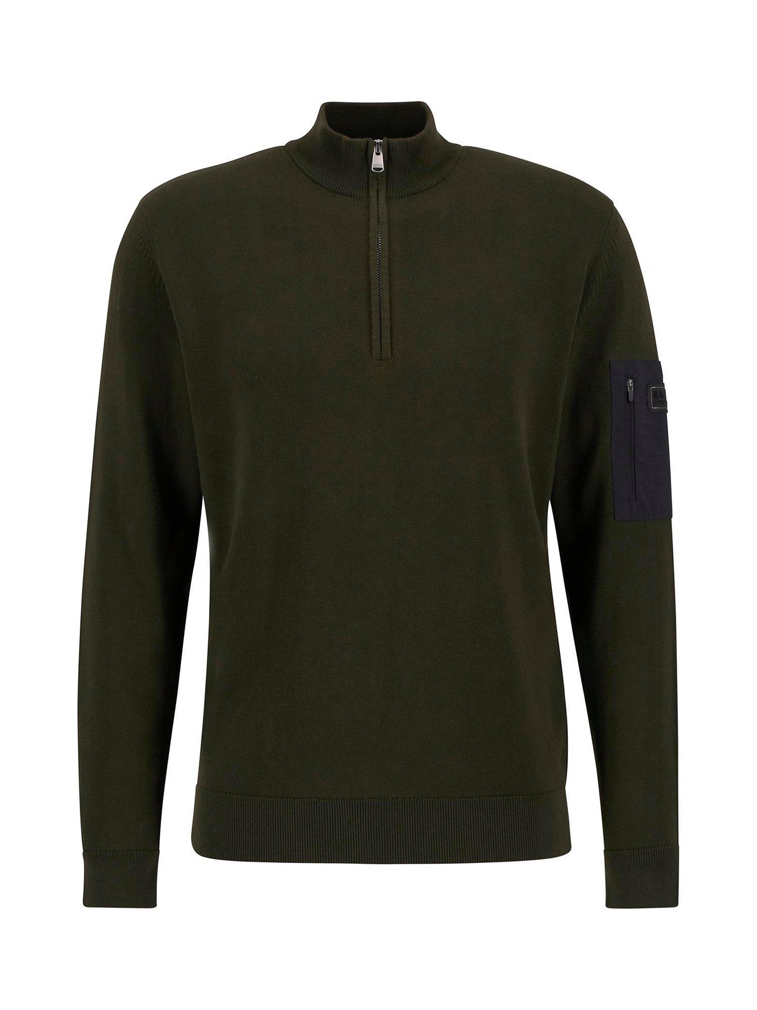 Product image 4 of 6, which shows Barbour International Blades Half-Zip Jumper, Sage, M