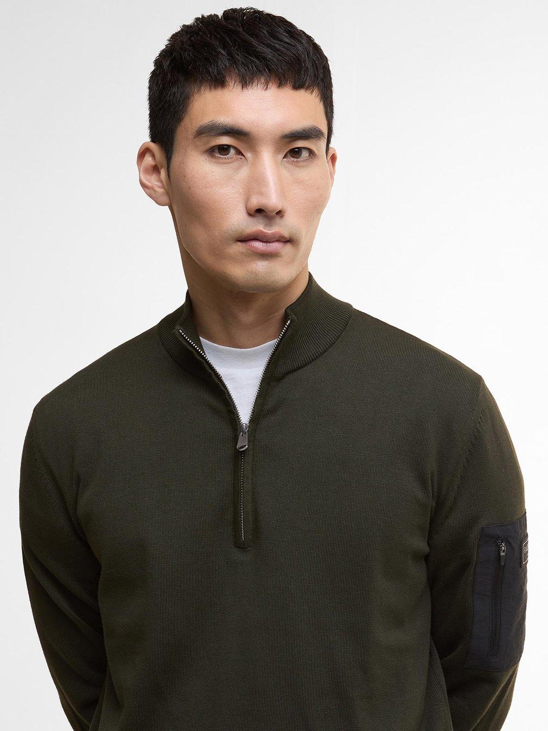 Product image 5 of 6, which shows Barbour International Blades Half-Zip Jumper, Sage, M