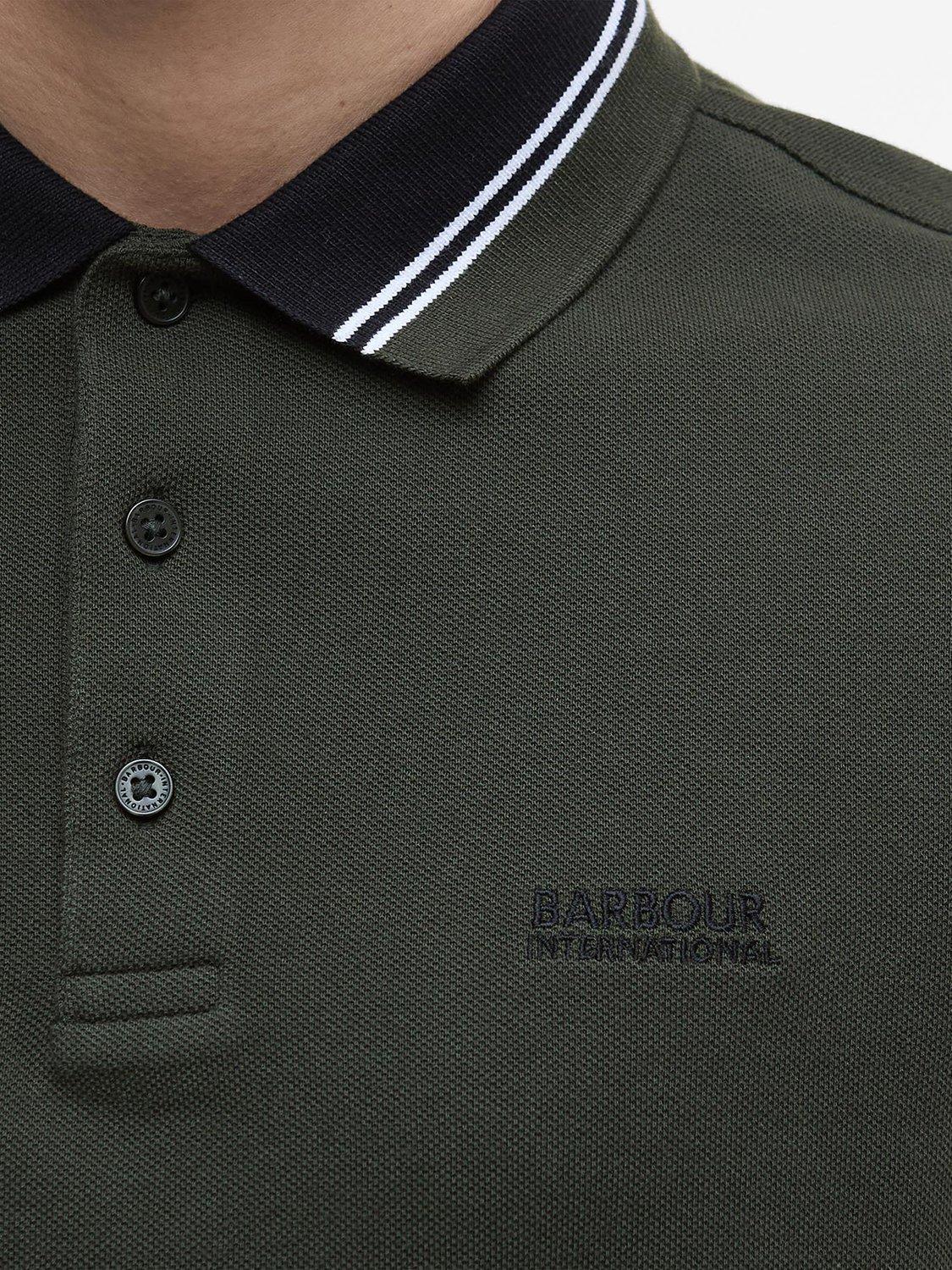 Product image 6 of 6, which shows Barbour International Bruce Tipped Polo Shirt, Sage, XXXL