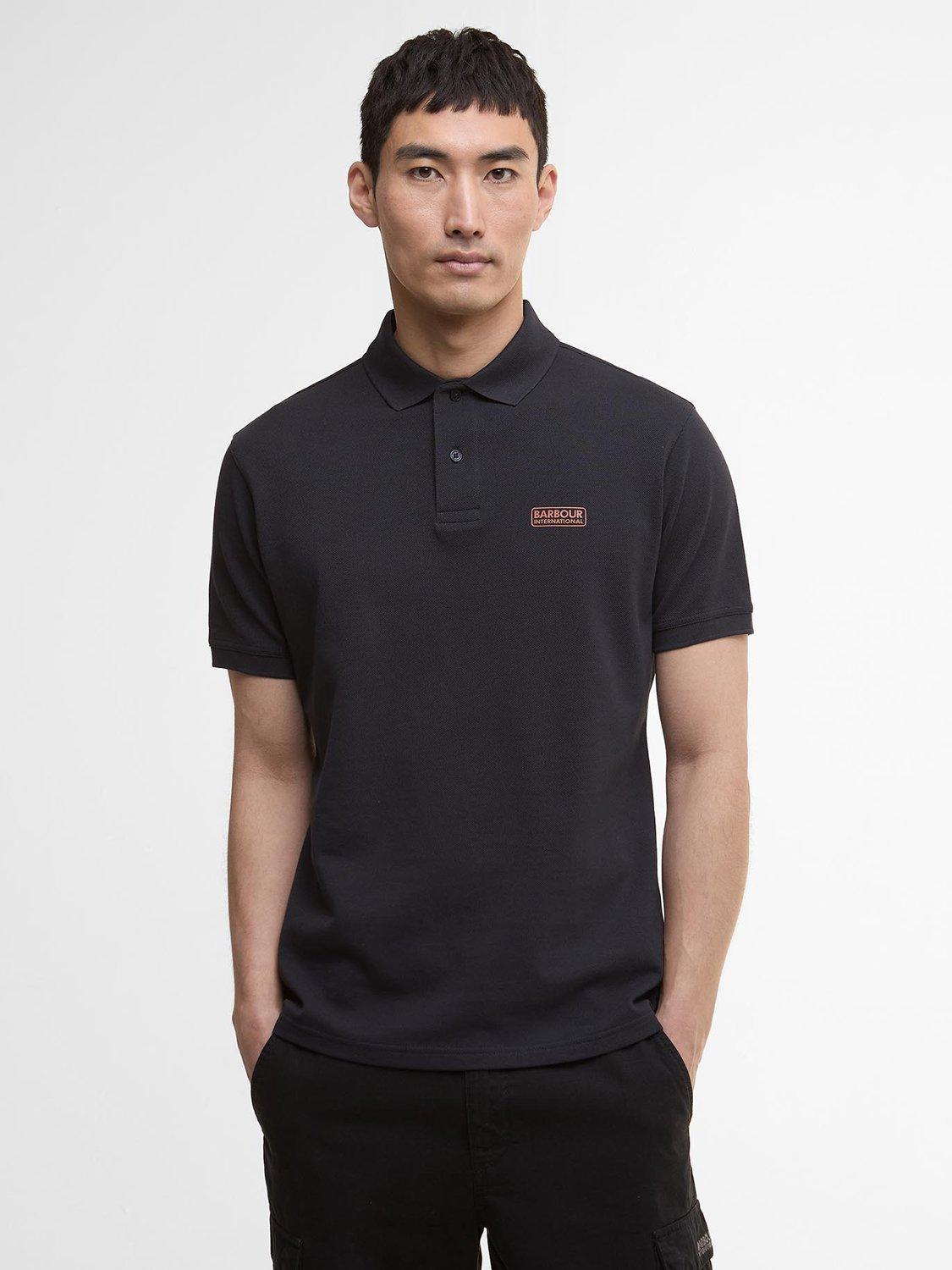 Product image 1 of 6, which shows Barbour International Essential Cotton Polo Shirt, Dark Navy, S
