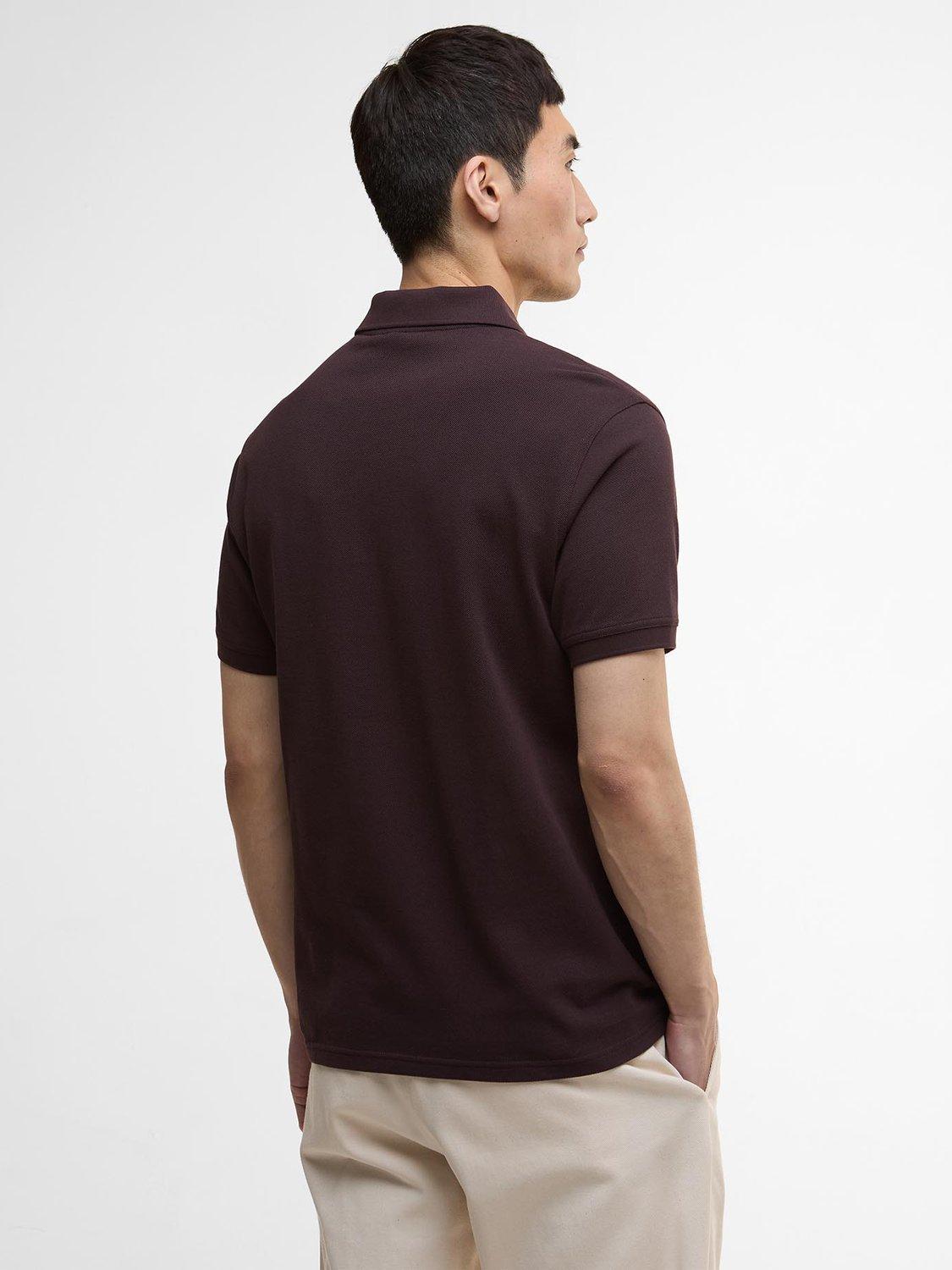 Product image 2 of 6, which shows Barbour International Essential Cotton Polo Shirt, Java Red, S