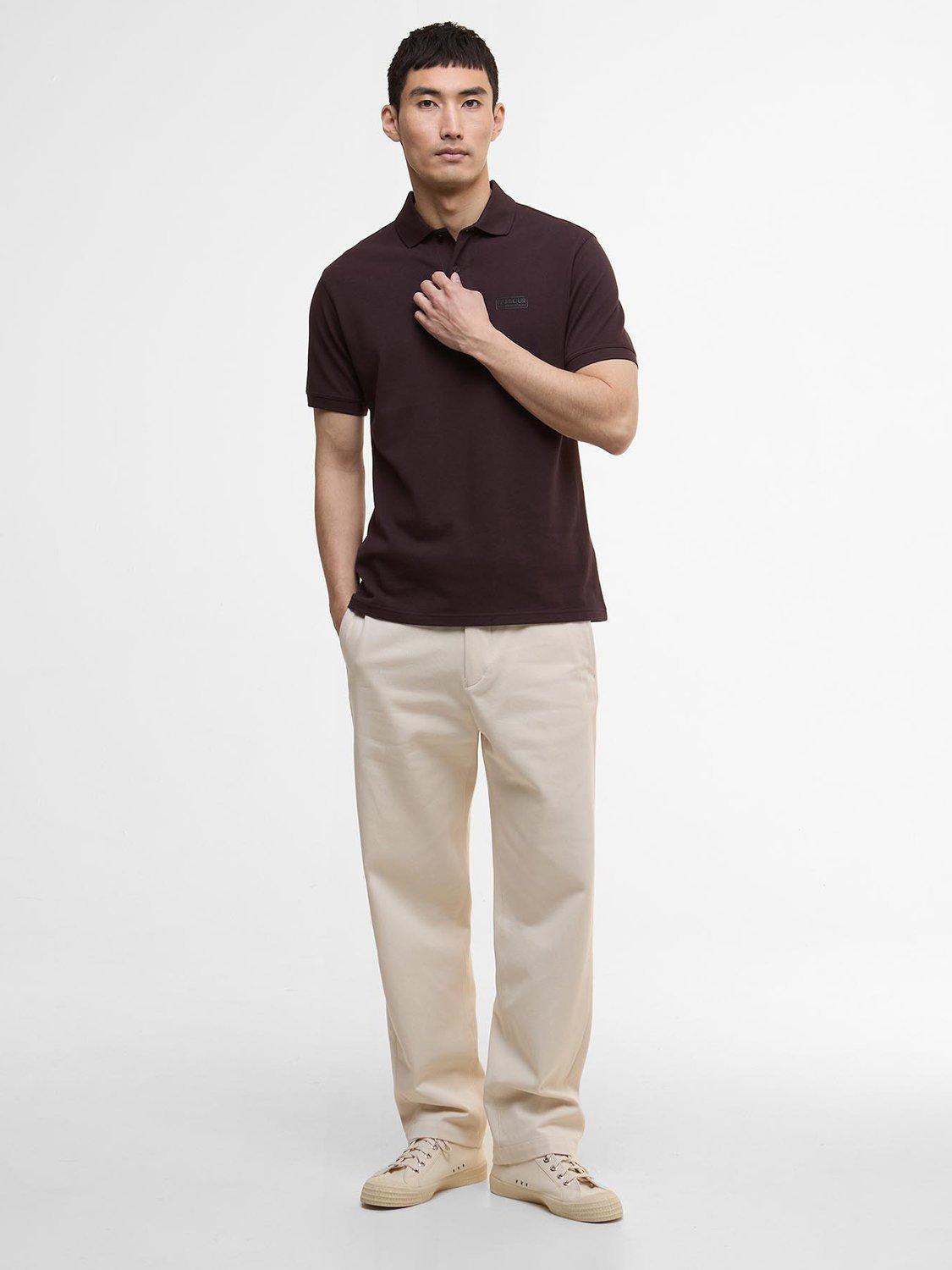 Product image 3 of 6, which shows Barbour International Essential Cotton Polo Shirt, Java Red, S