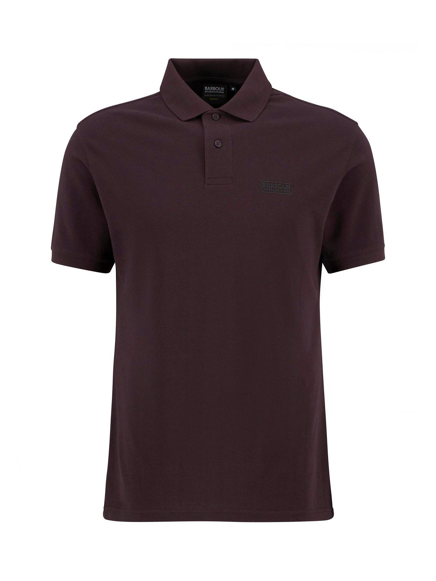 Product image 4 of 6, which shows Barbour International Essential Cotton Polo Shirt, Java Red, S