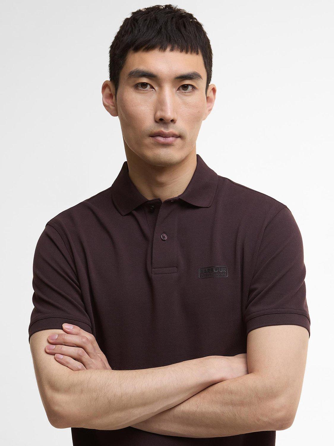 Product image 5 of 6, which shows Barbour International Essential Cotton Polo Shirt, Java Red, S