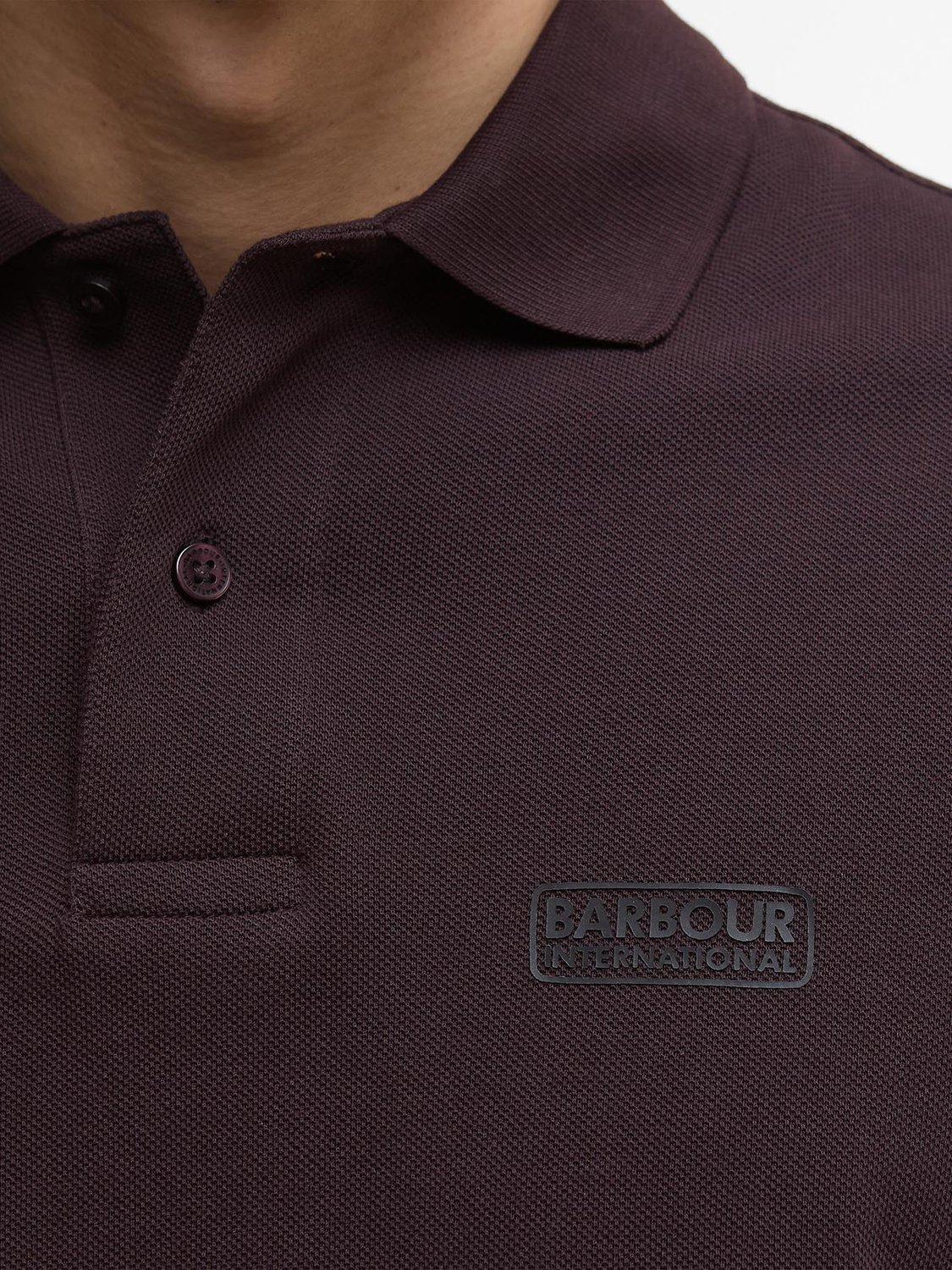 Product image 6 of 6, which shows Barbour International Essential Cotton Polo Shirt, Java Red, S