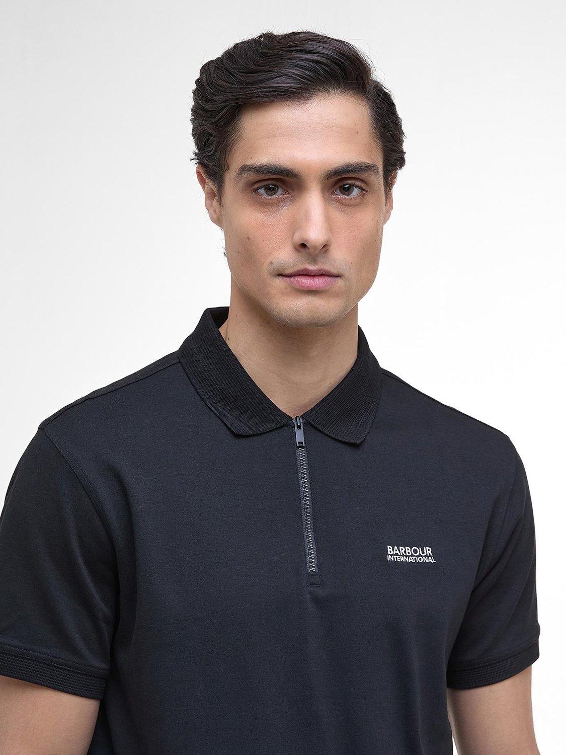 Product image 5 of 6, which shows Barbour International Innes Interlock Polo Shirt, Black, S