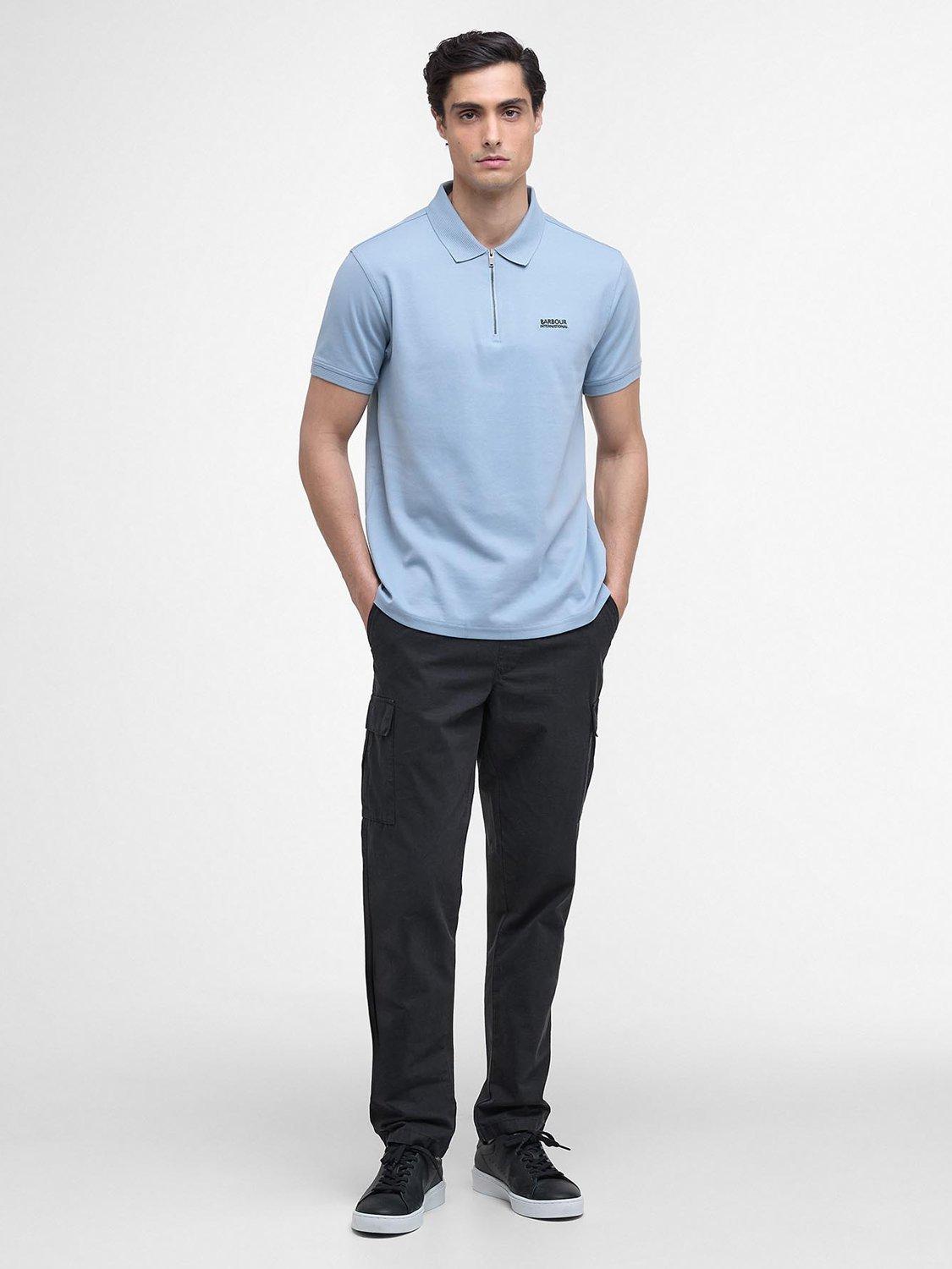 Product image 3 of 6, which shows Barbour International Innes Interlock Polo Shirt, Cool Blue, S