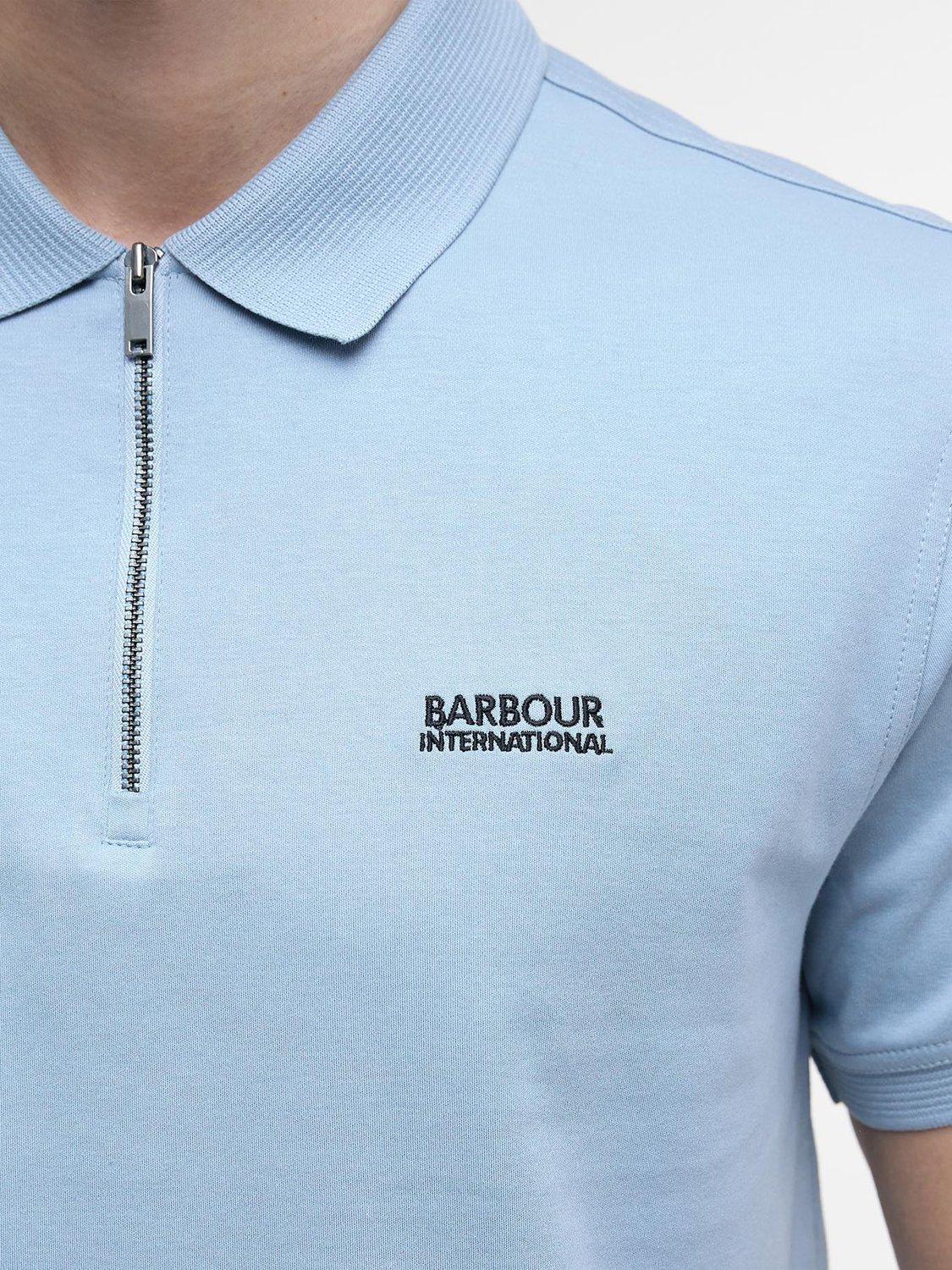 Product image 6 of 6, which shows Barbour International Innes Interlock Polo Shirt, Cool Blue, S