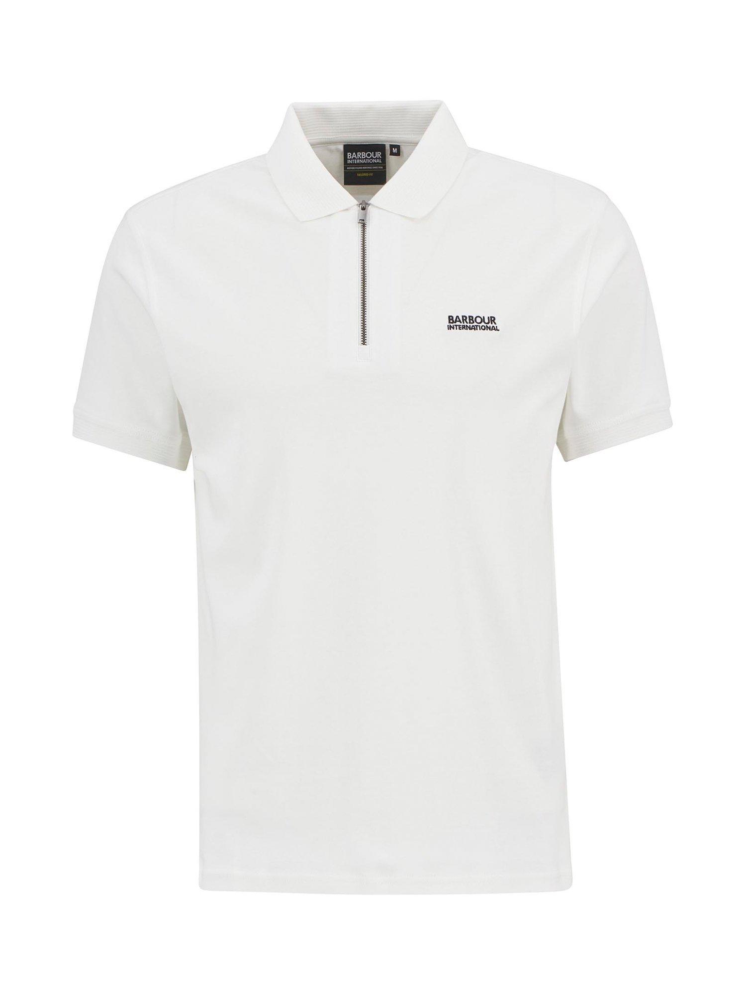 Product image 4 of 6, which shows Barbour International Innes Interlock Polo Shirt, White, S