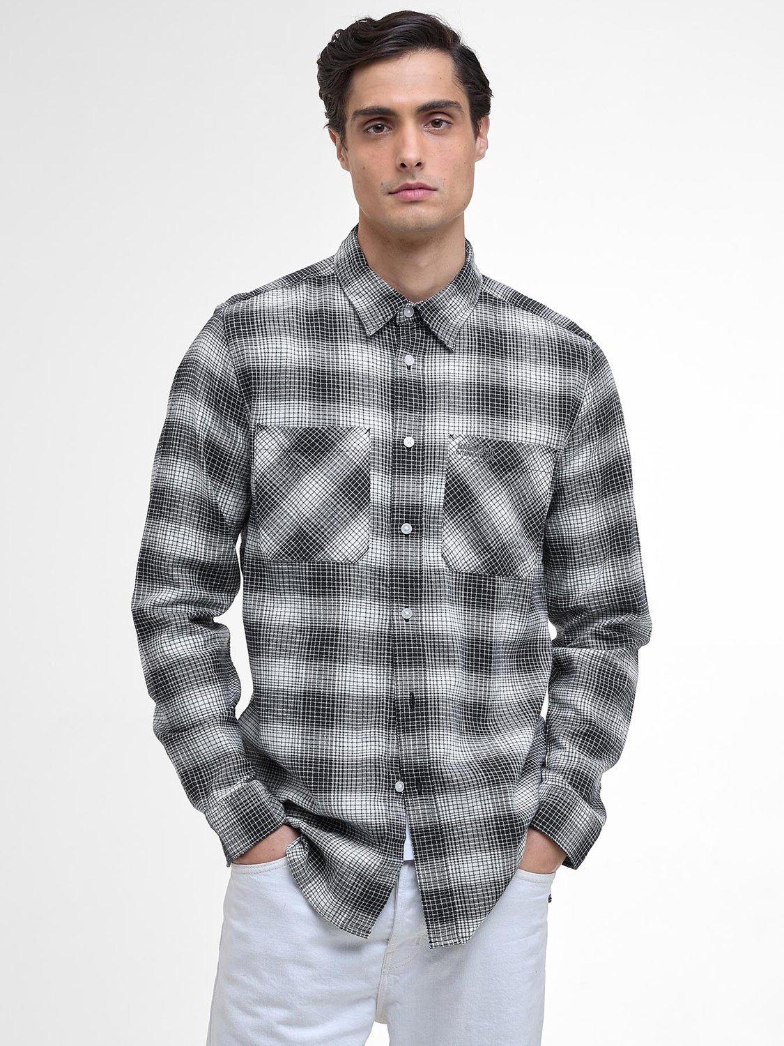 Product image 1 of 6, which shows Barbour International Ashby Check Cotton Shirt, Black, L