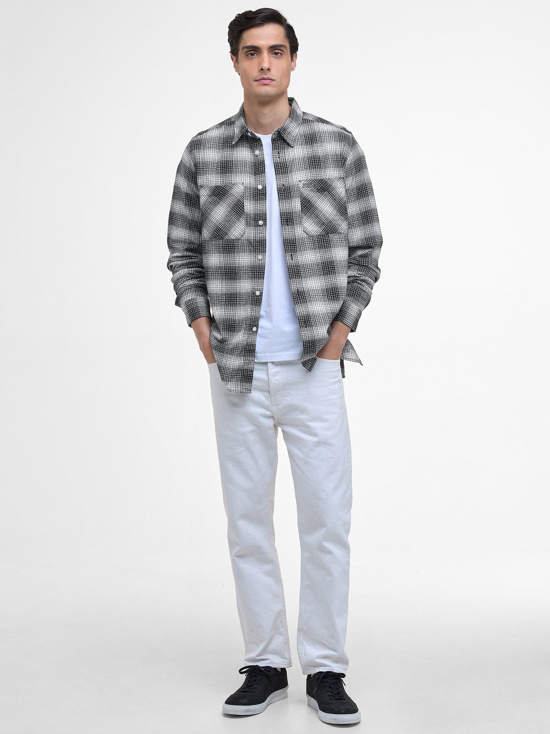 Product image 4 of 6, which shows Barbour International Ashby Check Cotton Shirt, Black, L