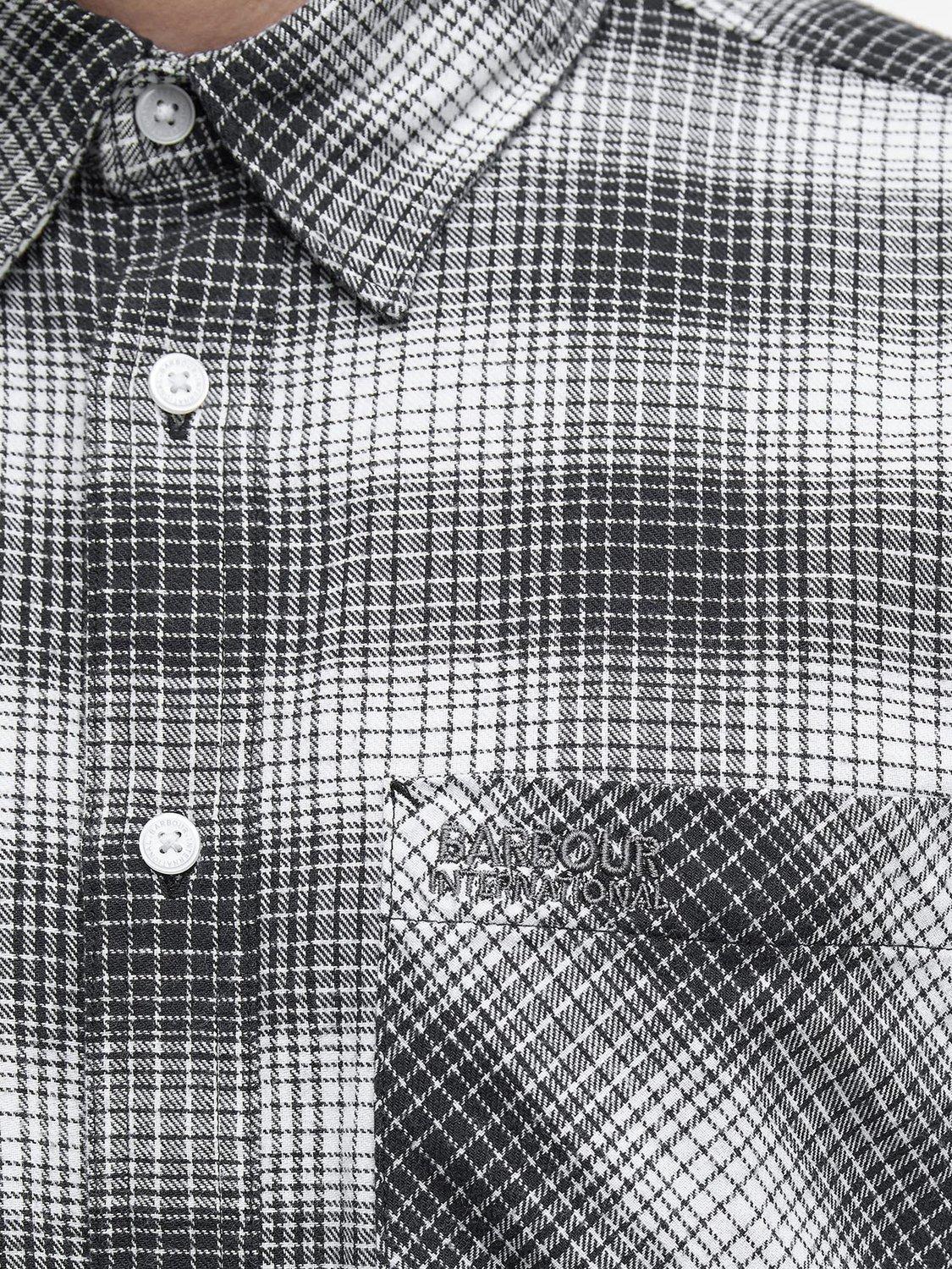 Product image 5 of 6, which shows Barbour International Ashby Check Cotton Shirt, Black, L