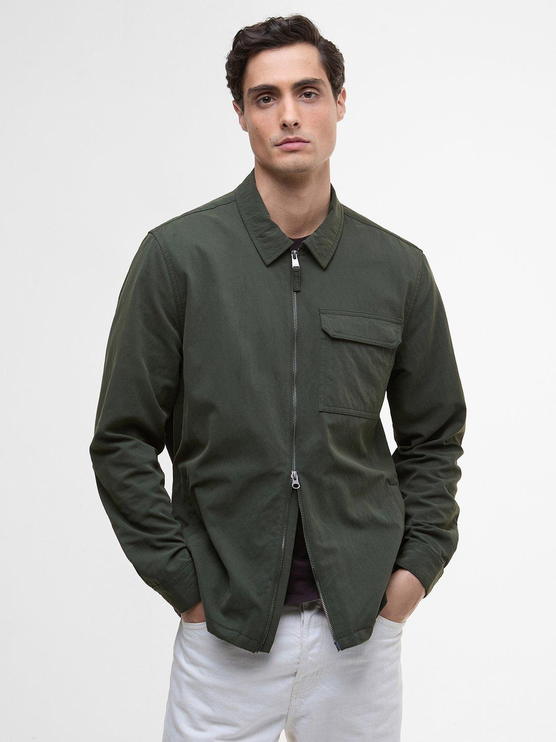 Product image 1 of 7, which shows Barbour International Maze Overshirt, Sage, S