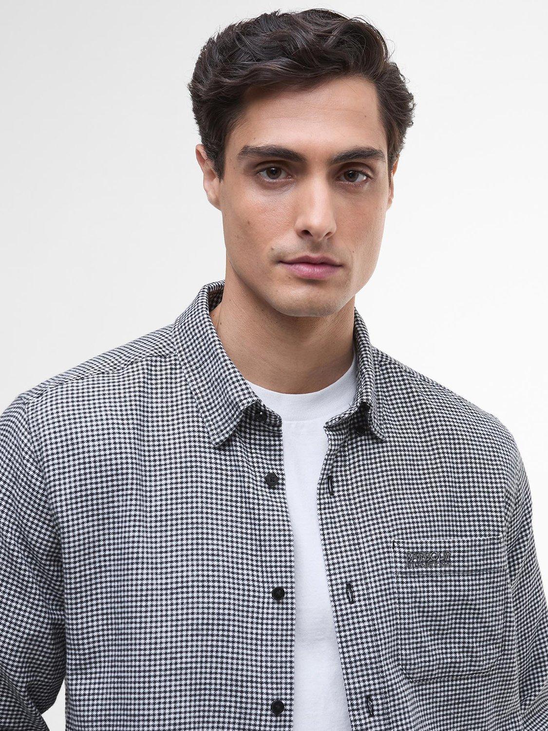 Product image 2 of 5, which shows Barbour International Watson Check Cotton Shirt, Black, L