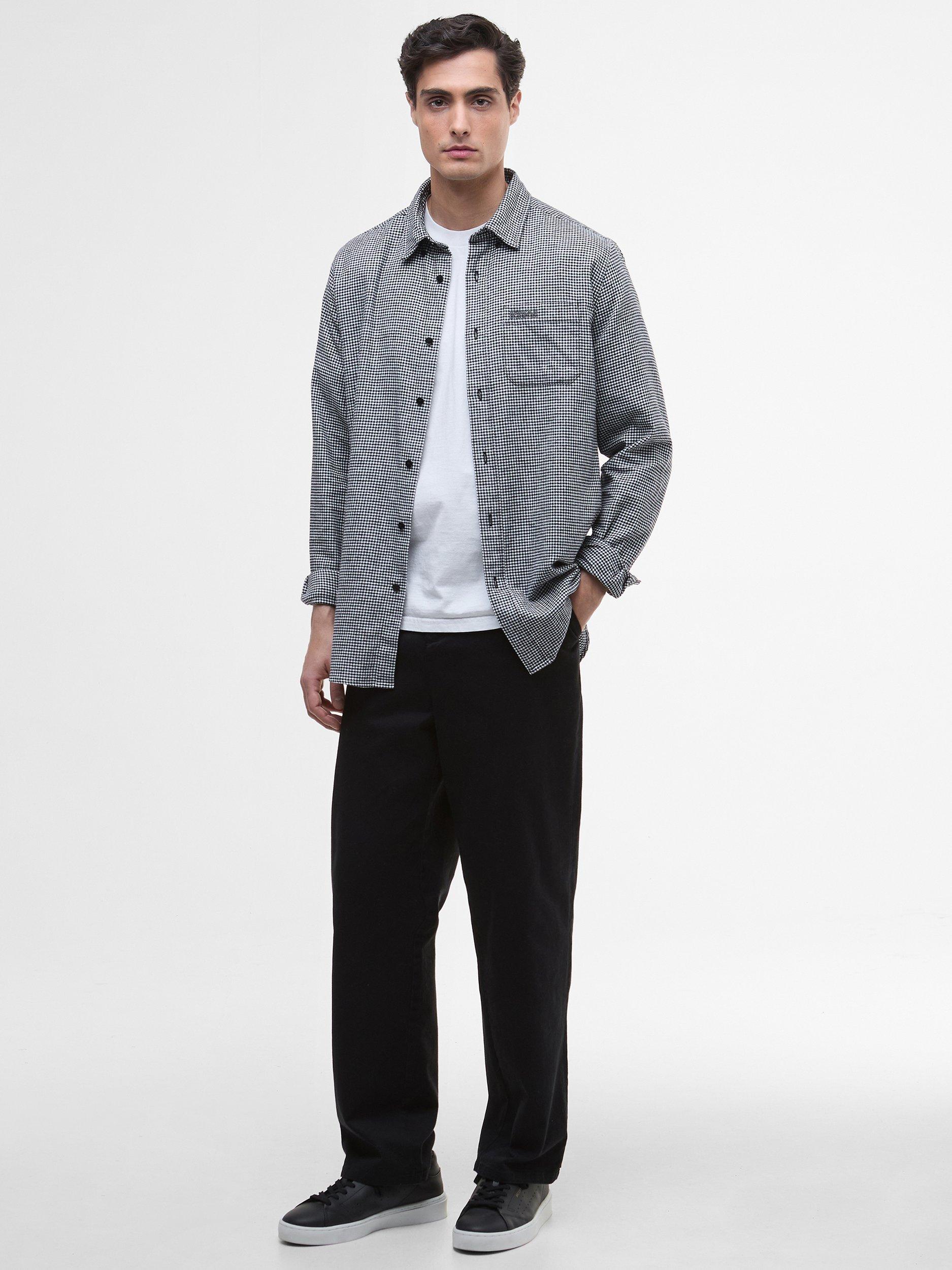 Product image 4 of 5, which shows Barbour International Watson Check Cotton Shirt, Black, L
