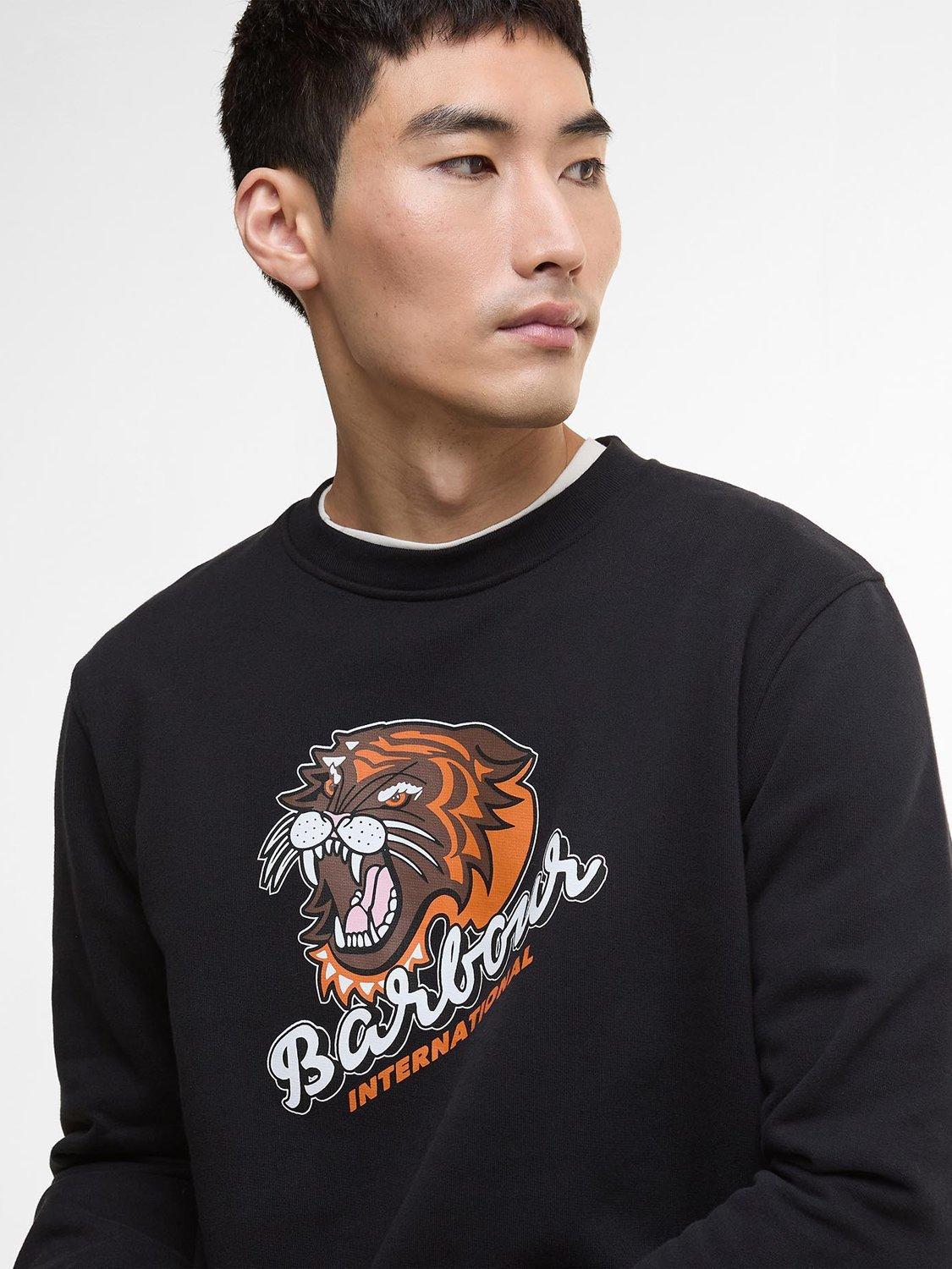 Product image 5 of 5, which shows Barbour International Daytona Graphic Sweatshirt, Black, XL