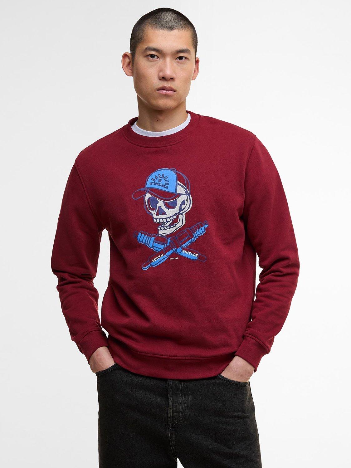 Product image 1 of 5, which shows Barbour International Morgan Cotton Sweatshirt, Wine, L
