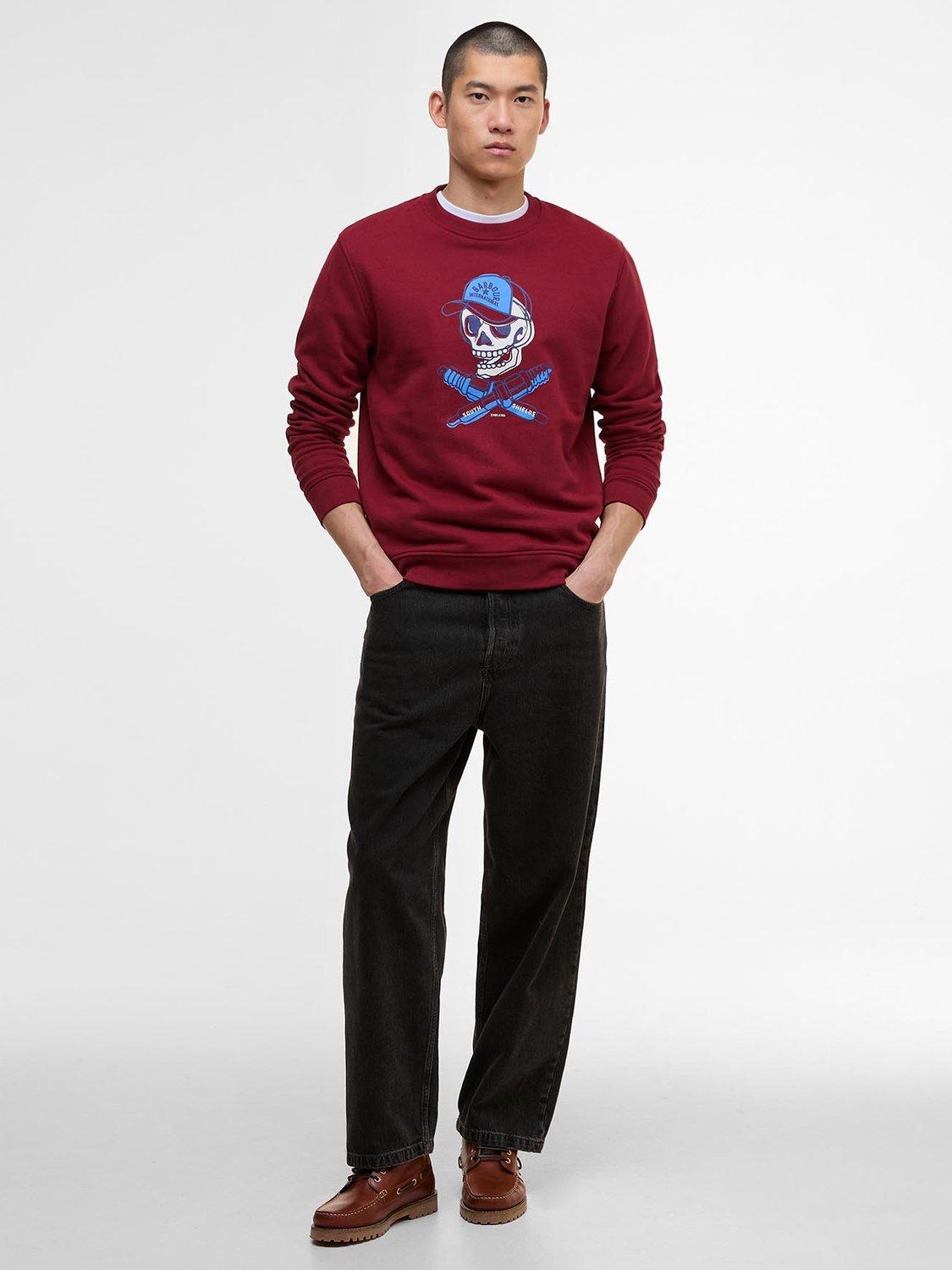 Product image 3 of 5, which shows Barbour International Morgan Cotton Sweatshirt, Wine, L