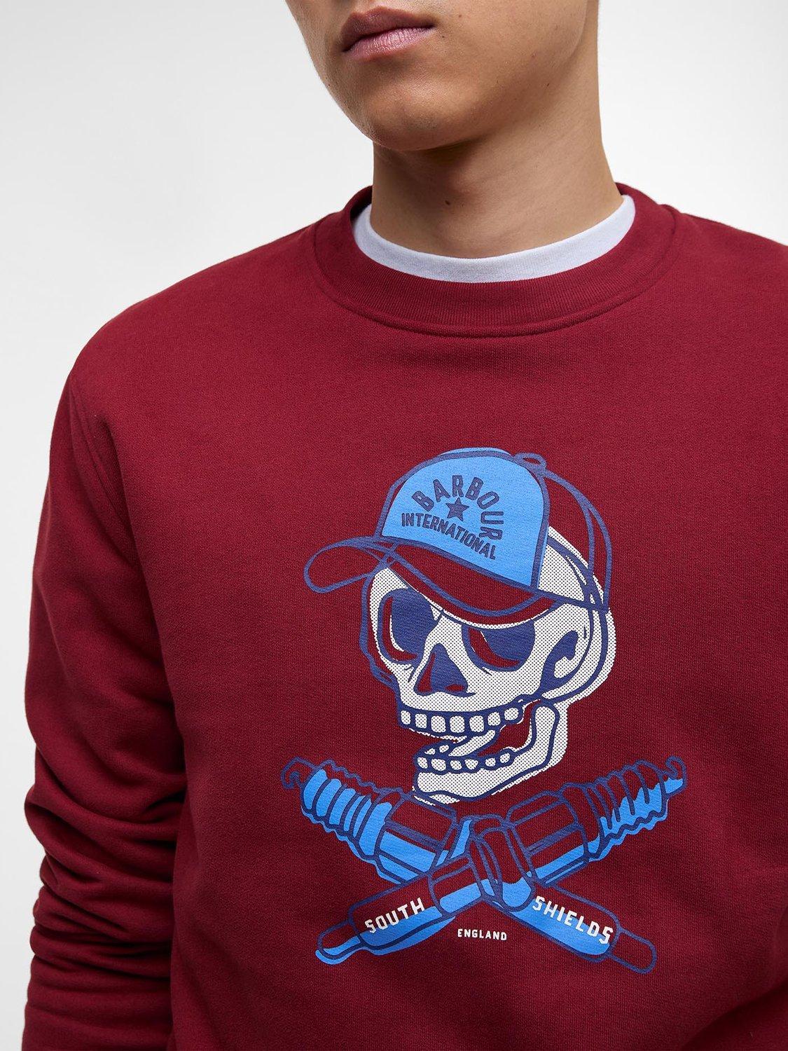 Product image 5 of 5, which shows Barbour International Morgan Cotton Sweatshirt, Wine, L