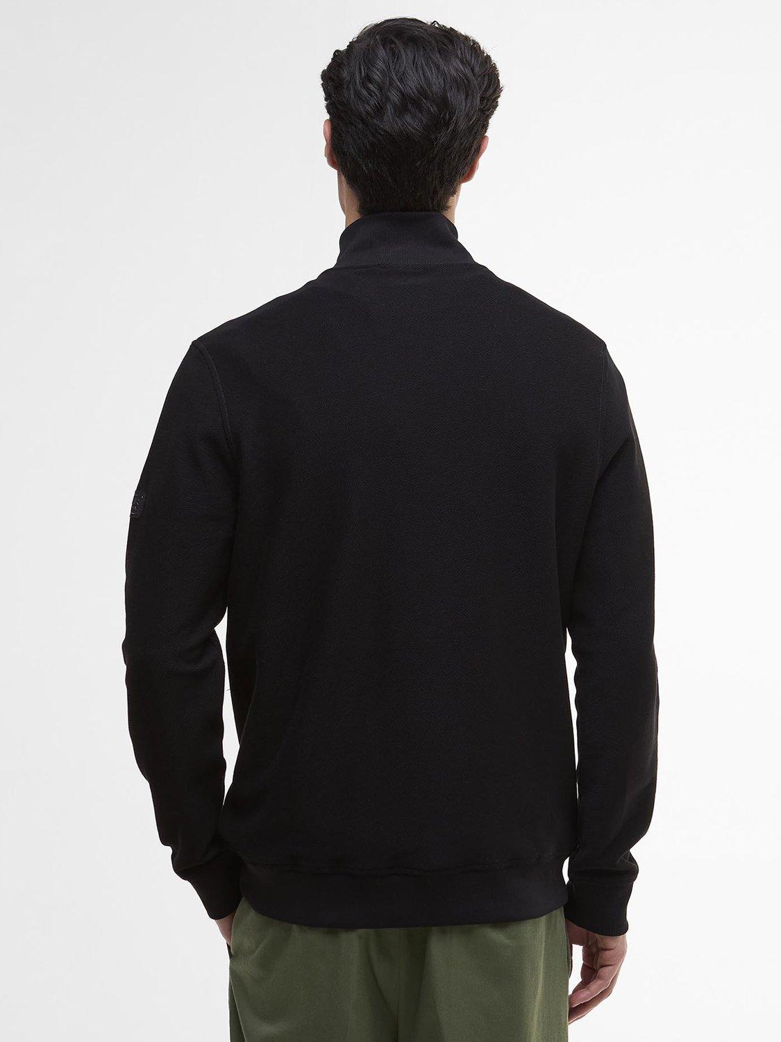 Product image 2 of 6, which shows Barbour International Samuel Half Zip Cotton Sweatshirt, Black, XXXL