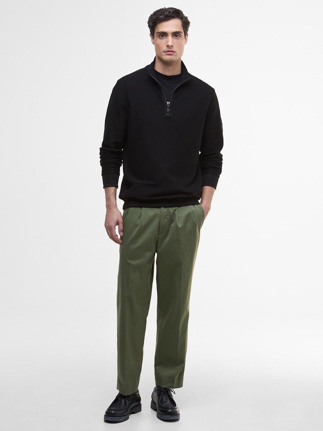 Product image 3 of 6, which shows Barbour International Samuel Half Zip Cotton Sweatshirt, Black, XXXL