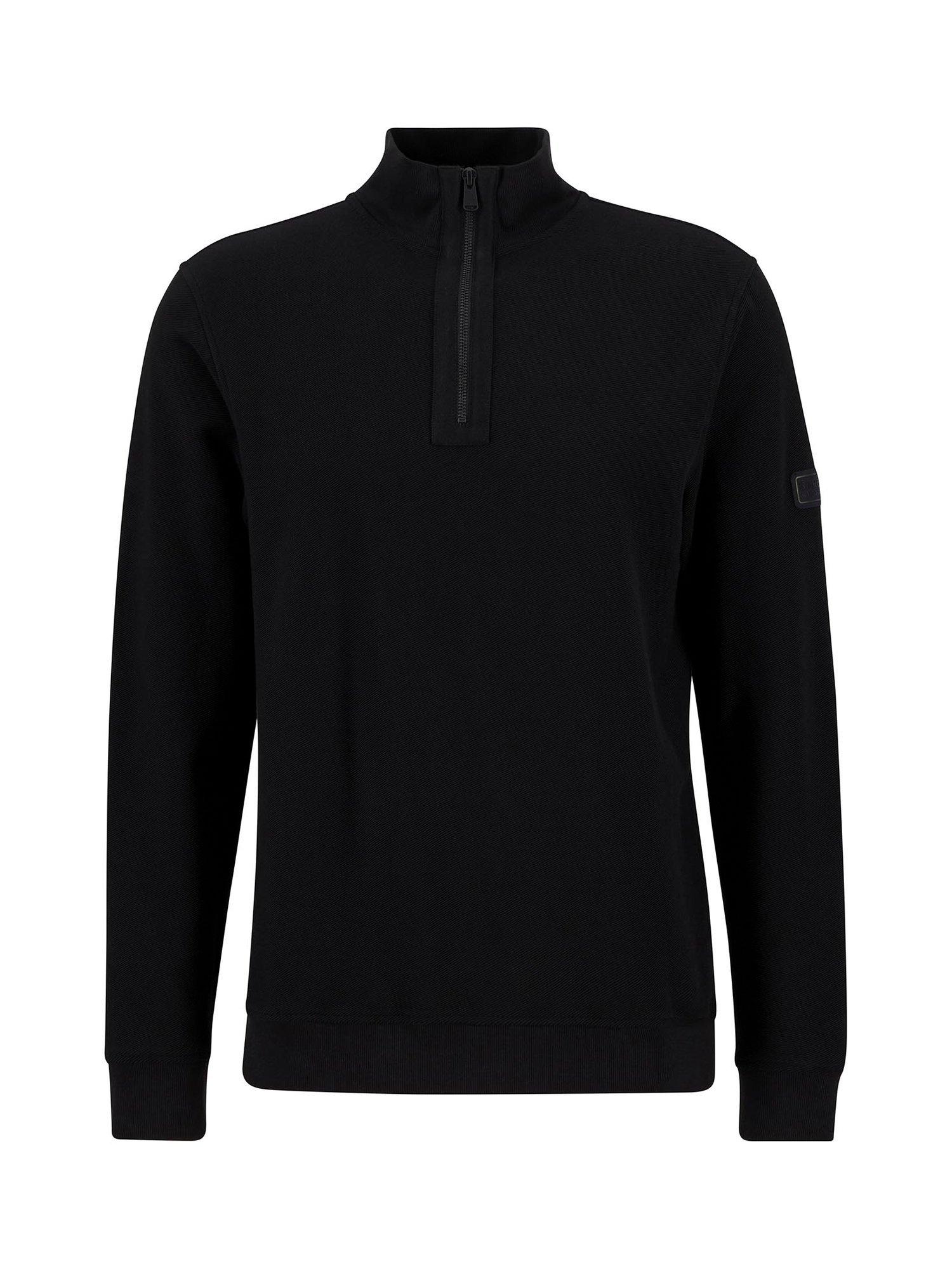 Product image 4 of 6, which shows Barbour International Samuel Half Zip Cotton Sweatshirt, Black, XXXL