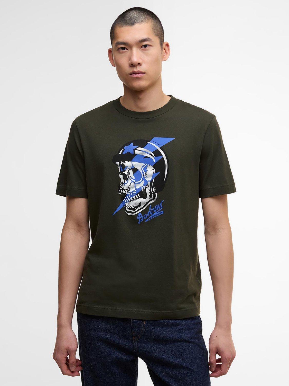 Product image 1 of 5, which shows Barbour International Flash Graphic T-Shirt, Sage, S