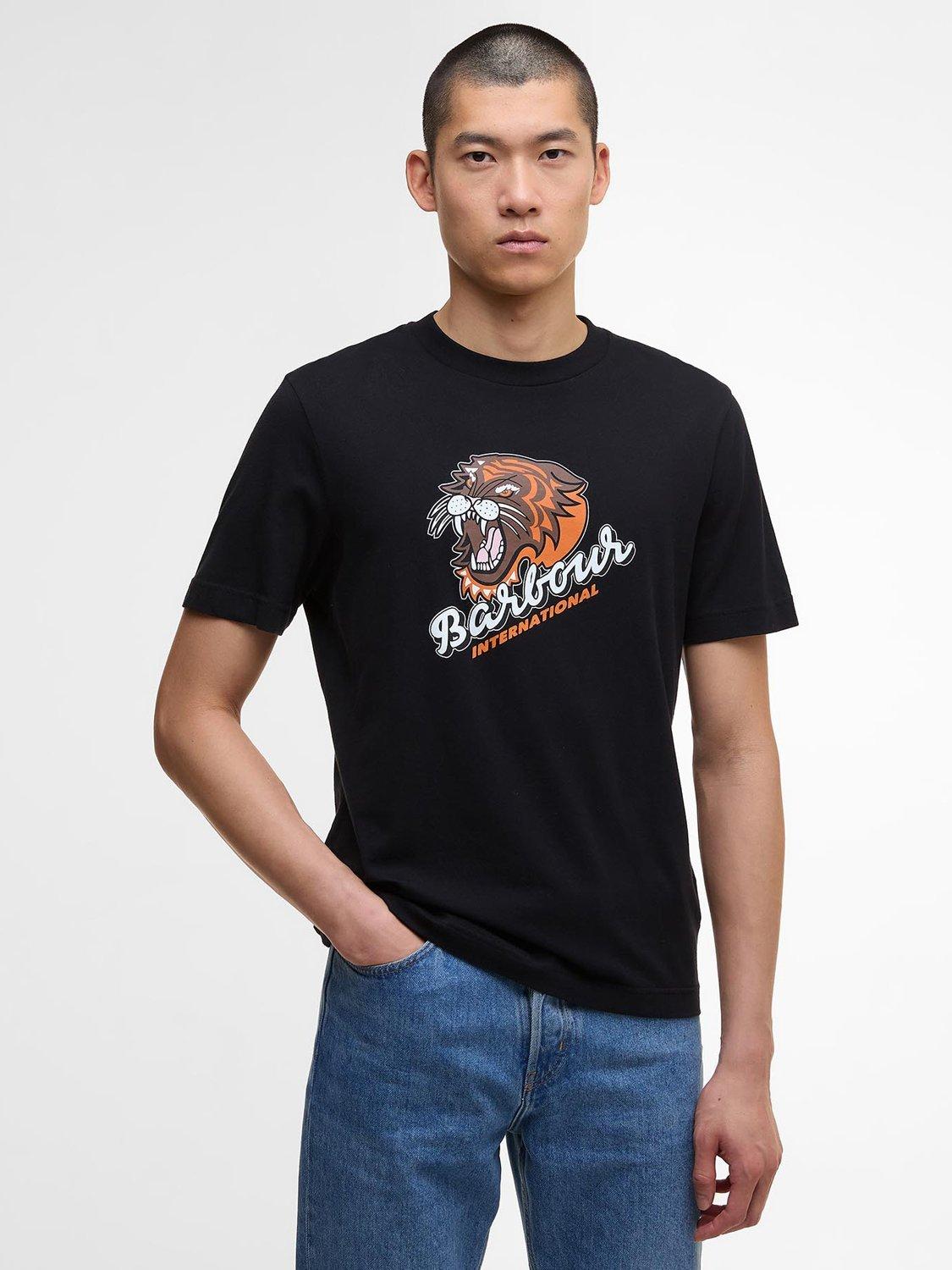 Product image 1 of 5, which shows Barbour International Irwin Graphic T-Shirt, Black, XXXL