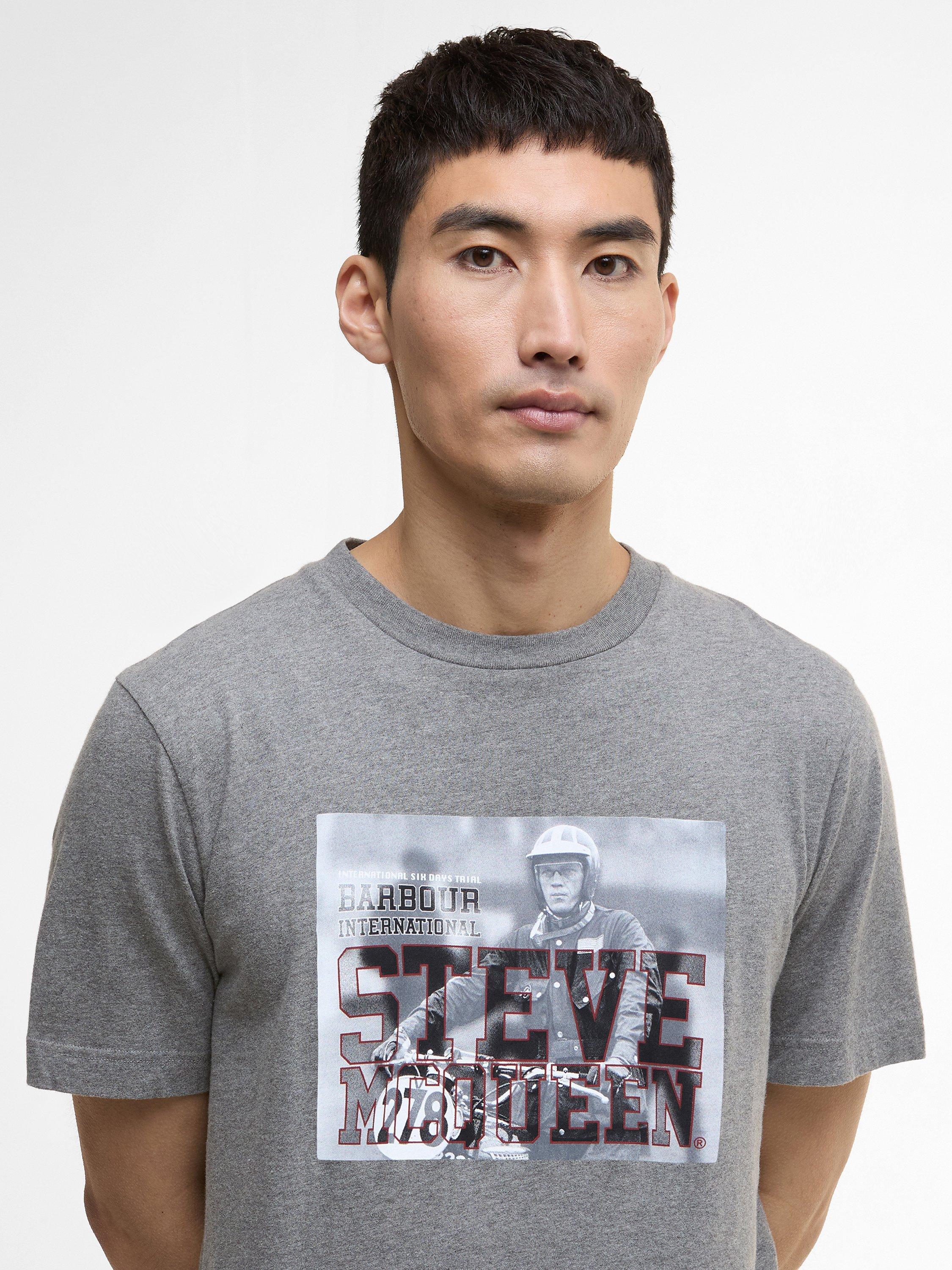 Product image 3 of 5, which shows Barbour International Scape Graphic T-Shirt, Anthracite Marl, L